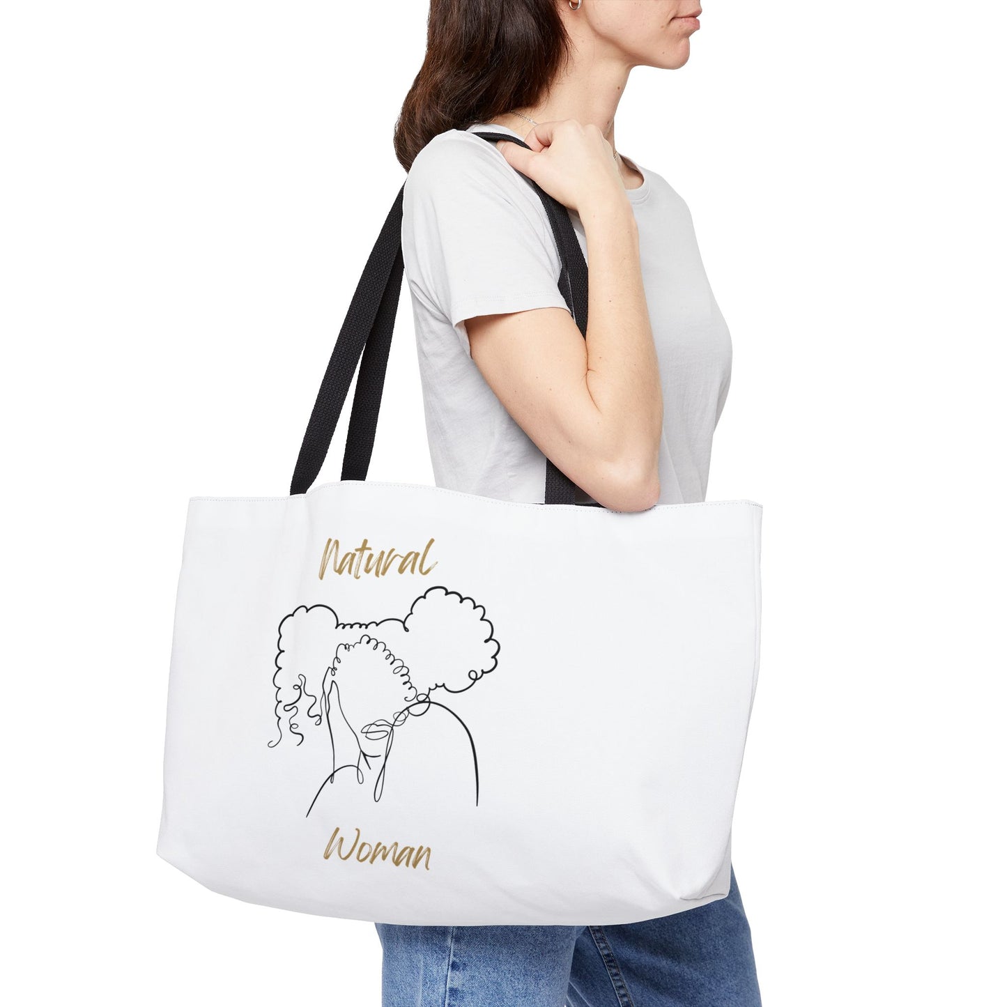 Natural Woman Twin Puffs (BL) Weekender Tote Bag WHITE