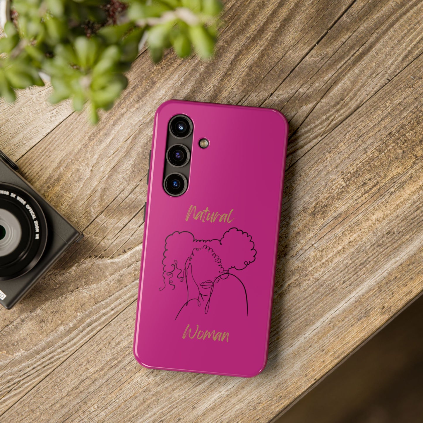 Natural Woman Twin Puffs (BL)Tough Phone Cases PINK