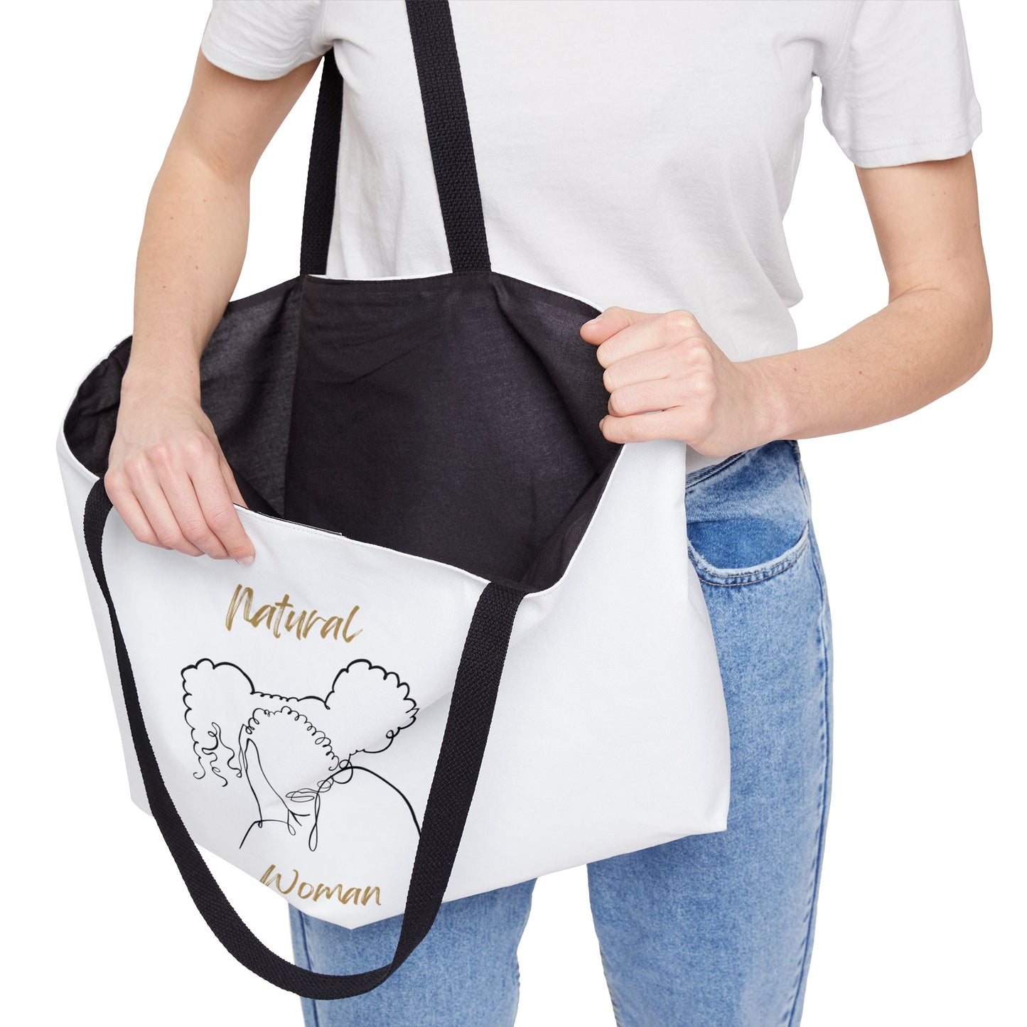 Natural Woman Twin Puffs (BL) Weekender Tote Bag WHITE