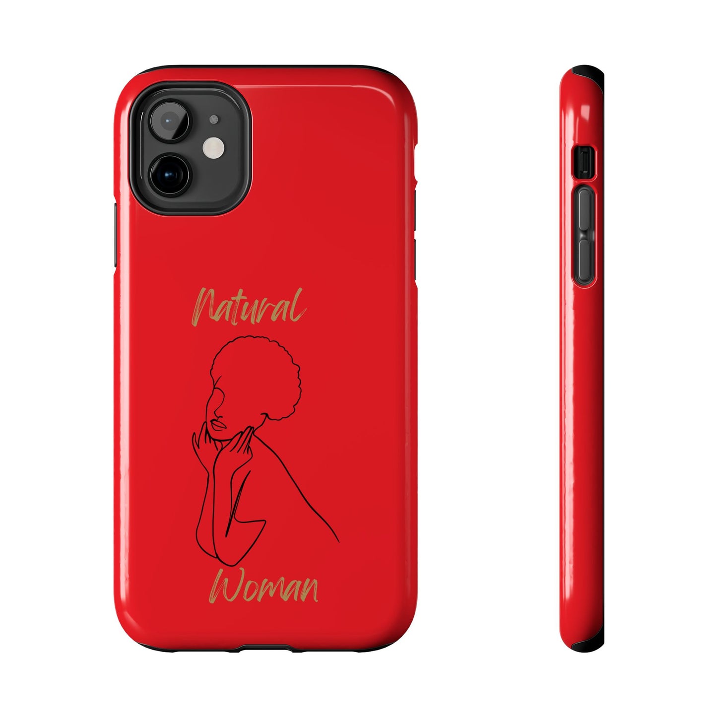 Natural Woman Cute Afro (BL)Tough Phone Cases RED