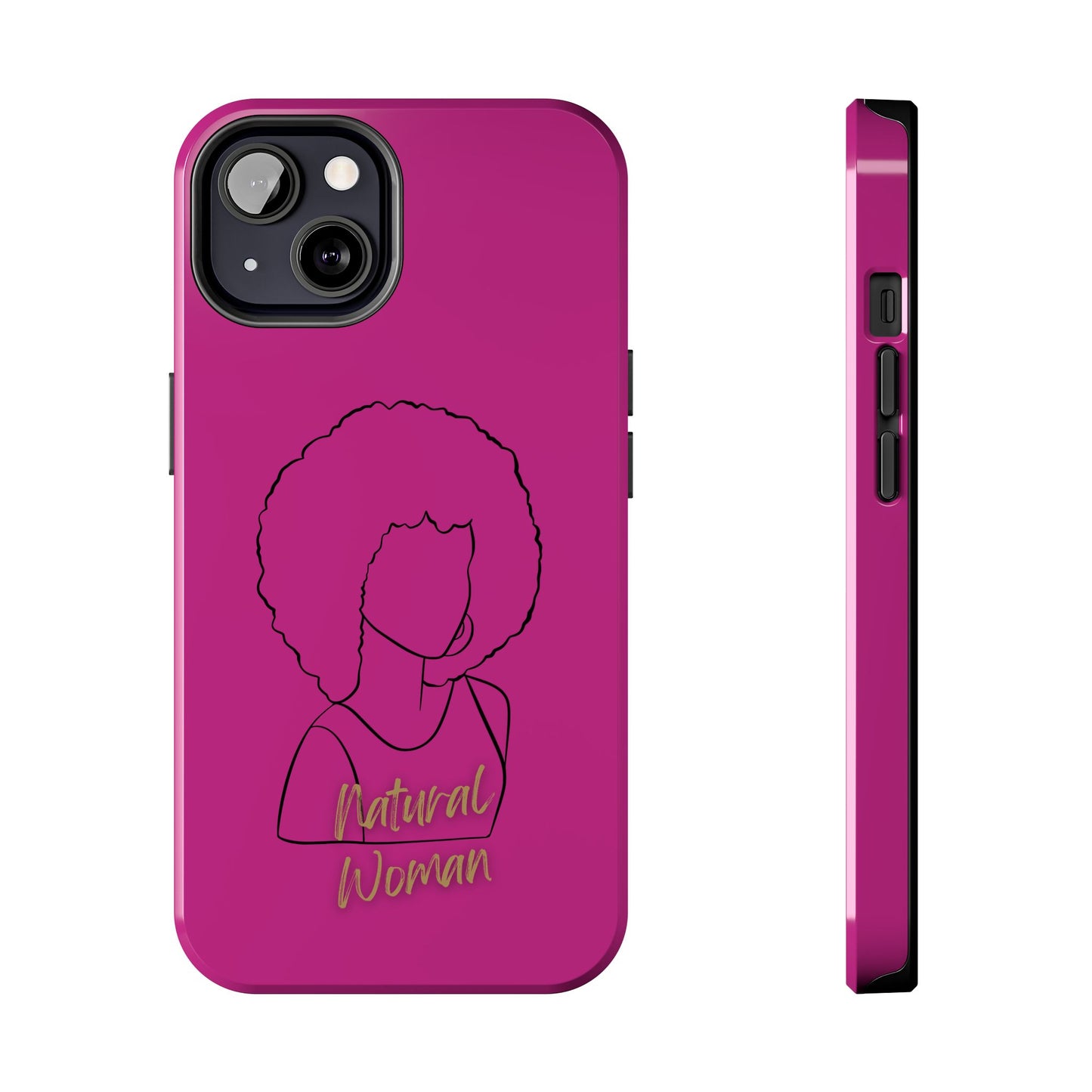 Natural Woman Afro (BL)Tough Phone Cases PINK