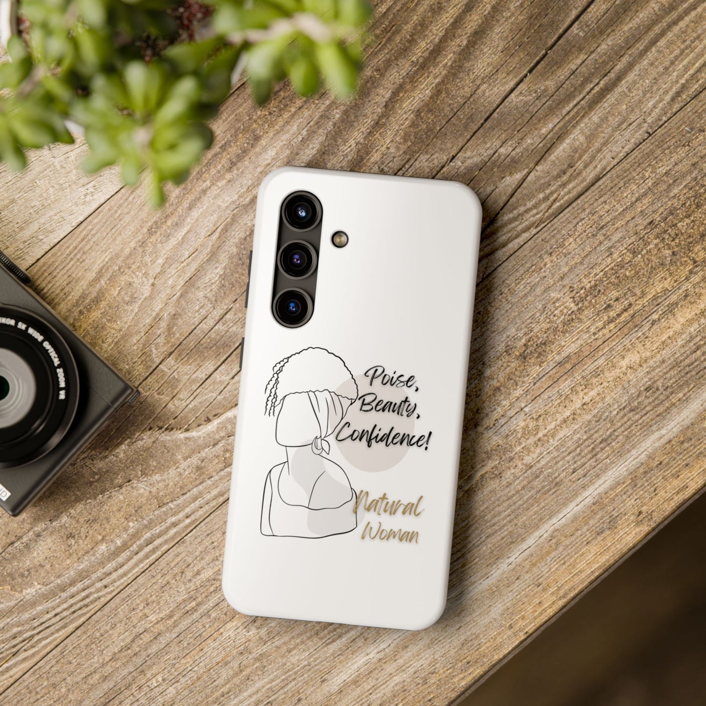 Natural woman Puff (BL)Tough Phone Cases WHITE