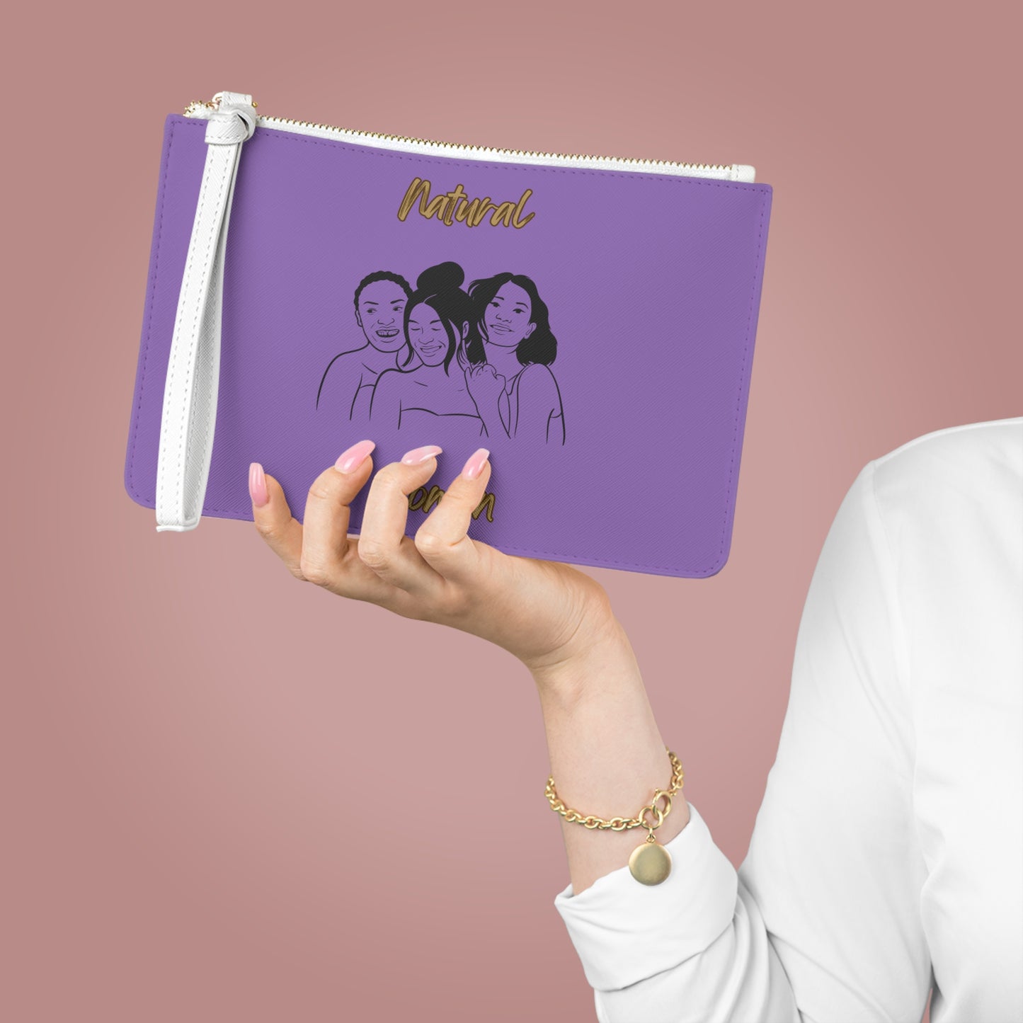 Natural Women Laughing Friends (BL) Clutch Bag LIGHT PURPLE