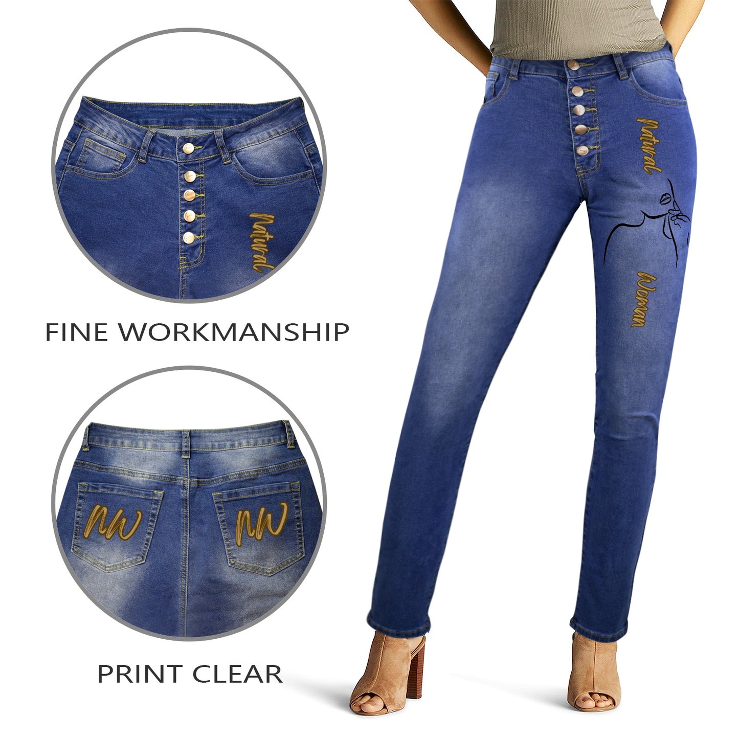 Natural Woman CHIN UP (BL) Crafted Women's Denim Jeans