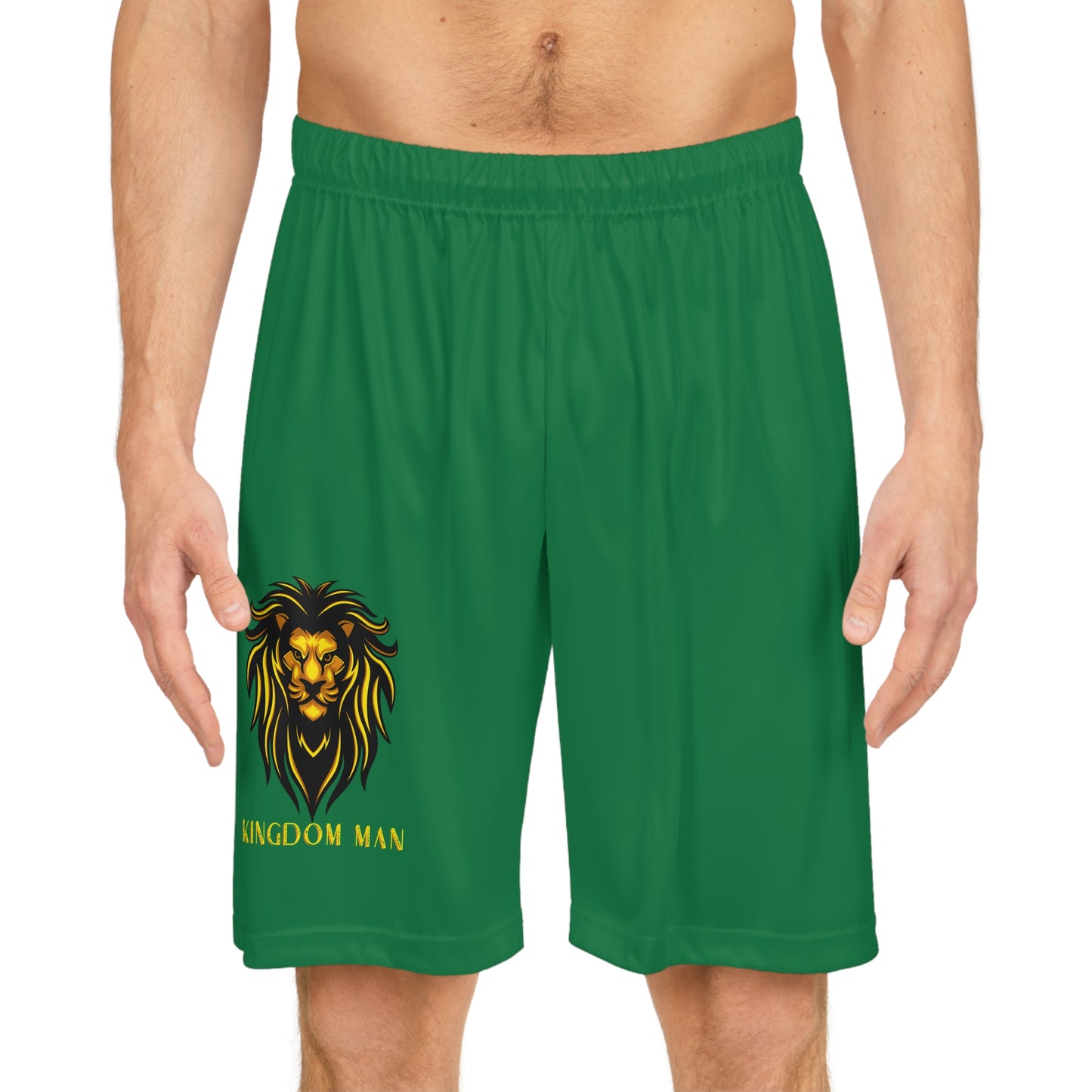 Kingdom Man (Gold) Basketball Shorts DARK GREEN