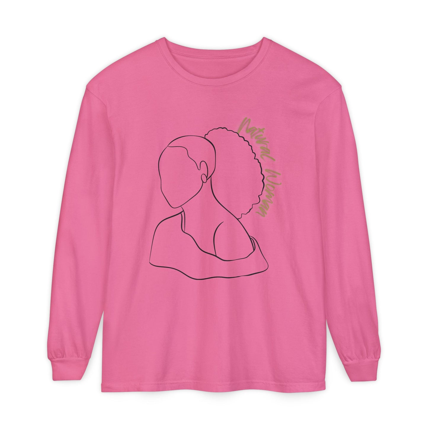 Natural Woman Behind Head Puff (BL) Long Sleeve T-Shirt