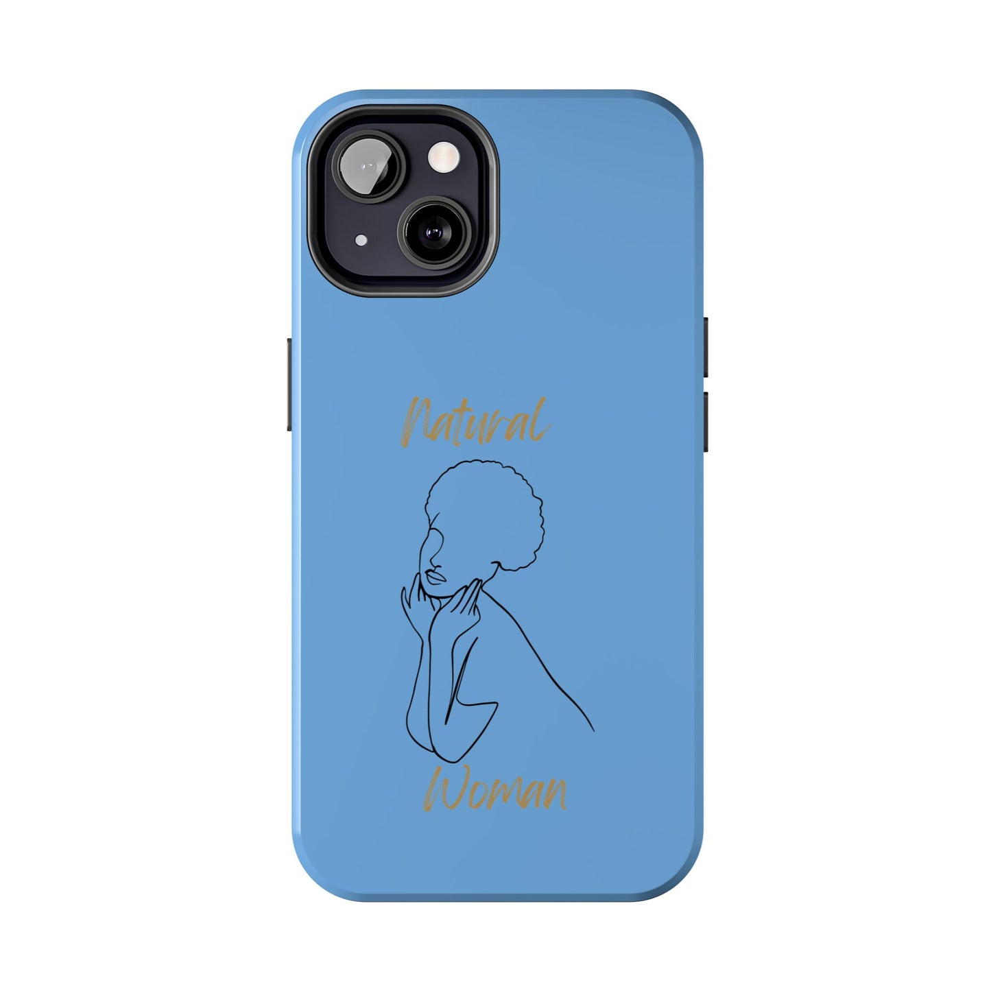Natural Woman Cute Afro (BL)Tough Phone Cases LIGHT BLUE