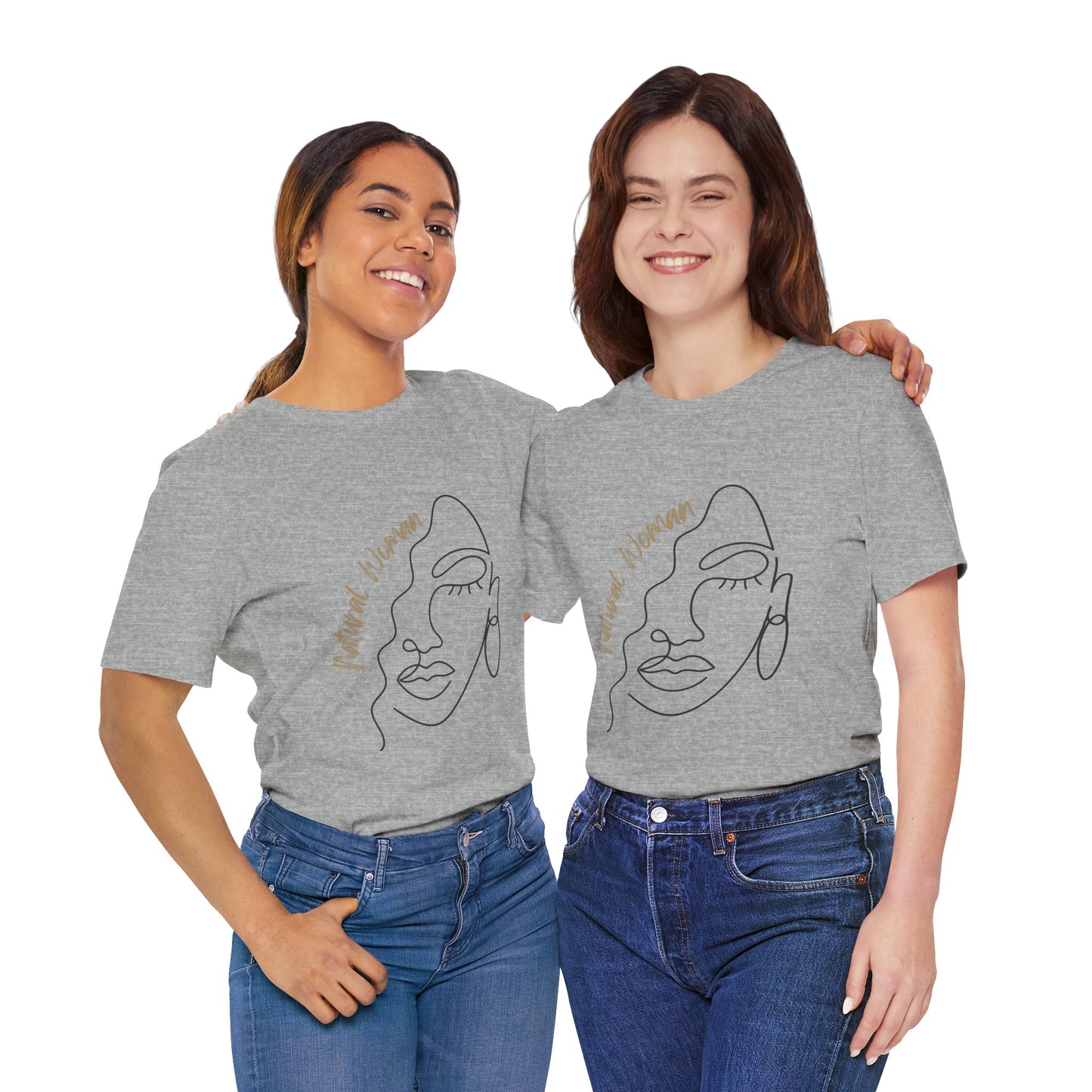 Natural Woman Half Face (BL) Short Sleeve T-Shirt