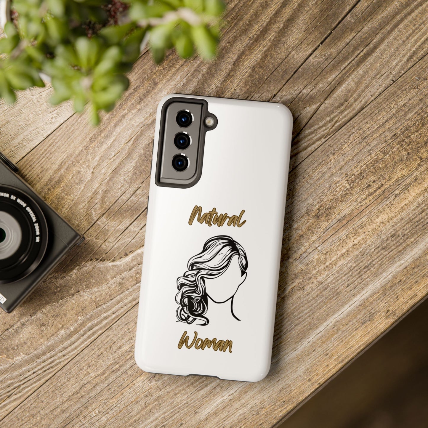 Natural Woman Long Curl (BL)Tough Phone Cases WHITE