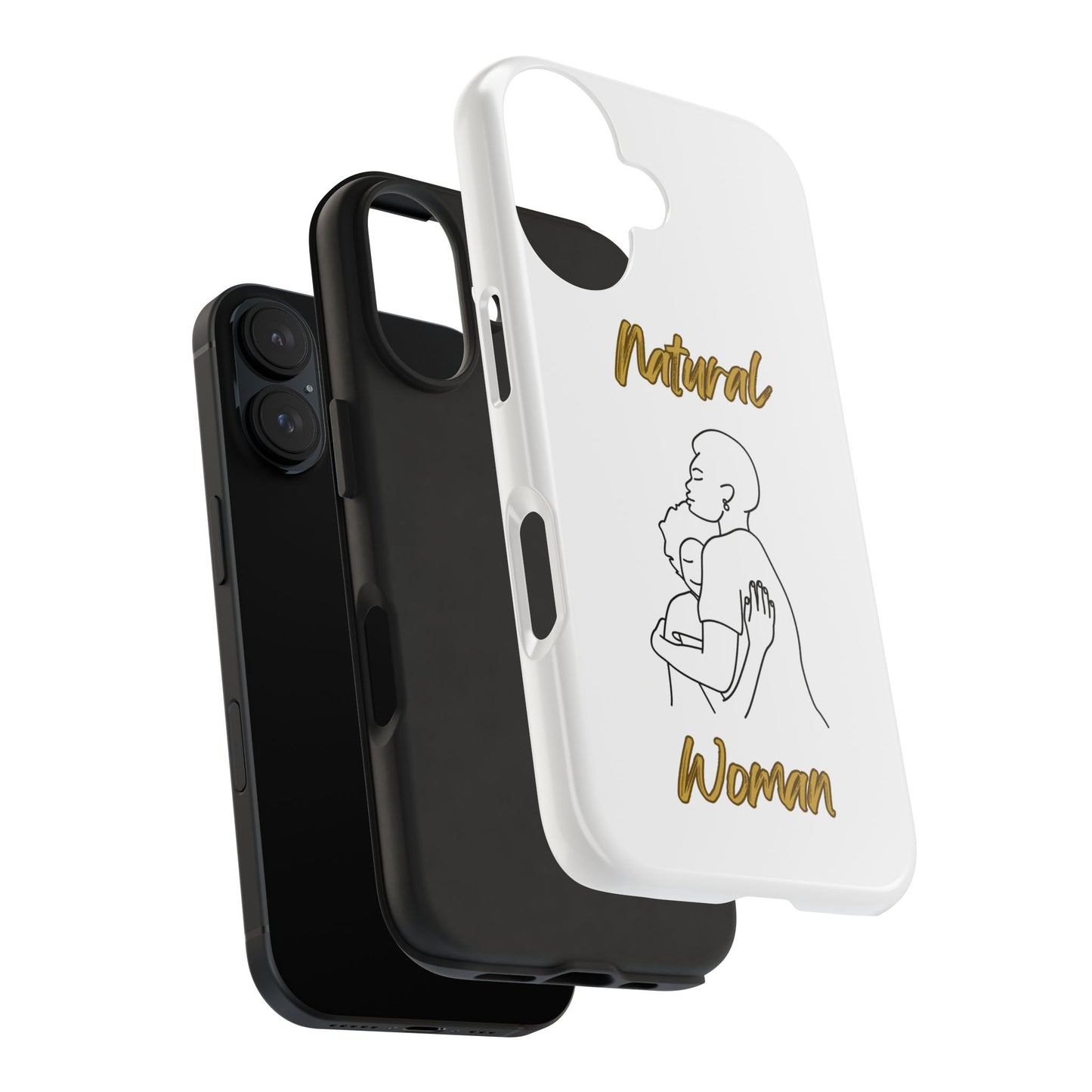Natural Woman Safe With Momma (BL) Tough Phone Cases WHITE