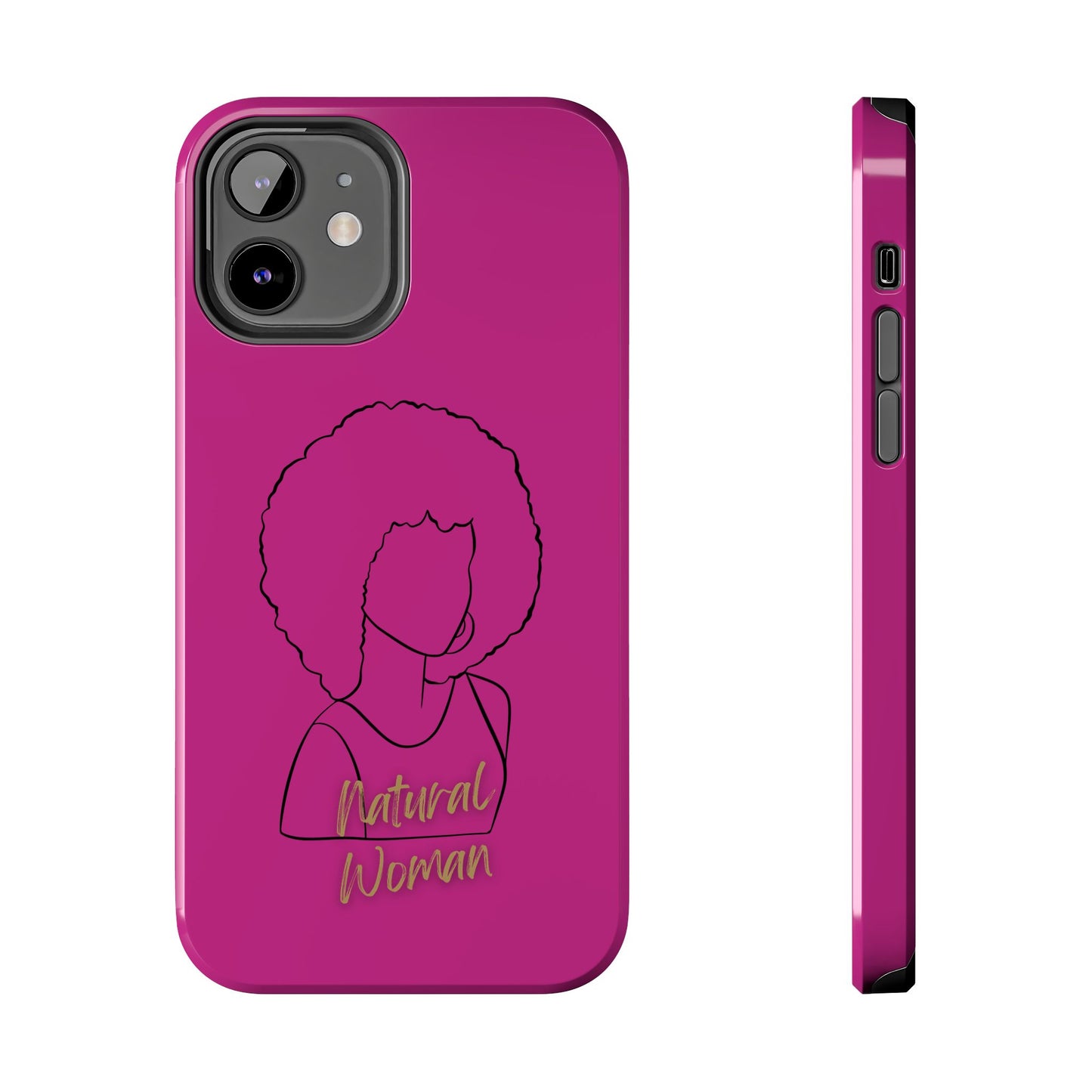 Natural Woman Afro (BL)Tough Phone Cases PINK
