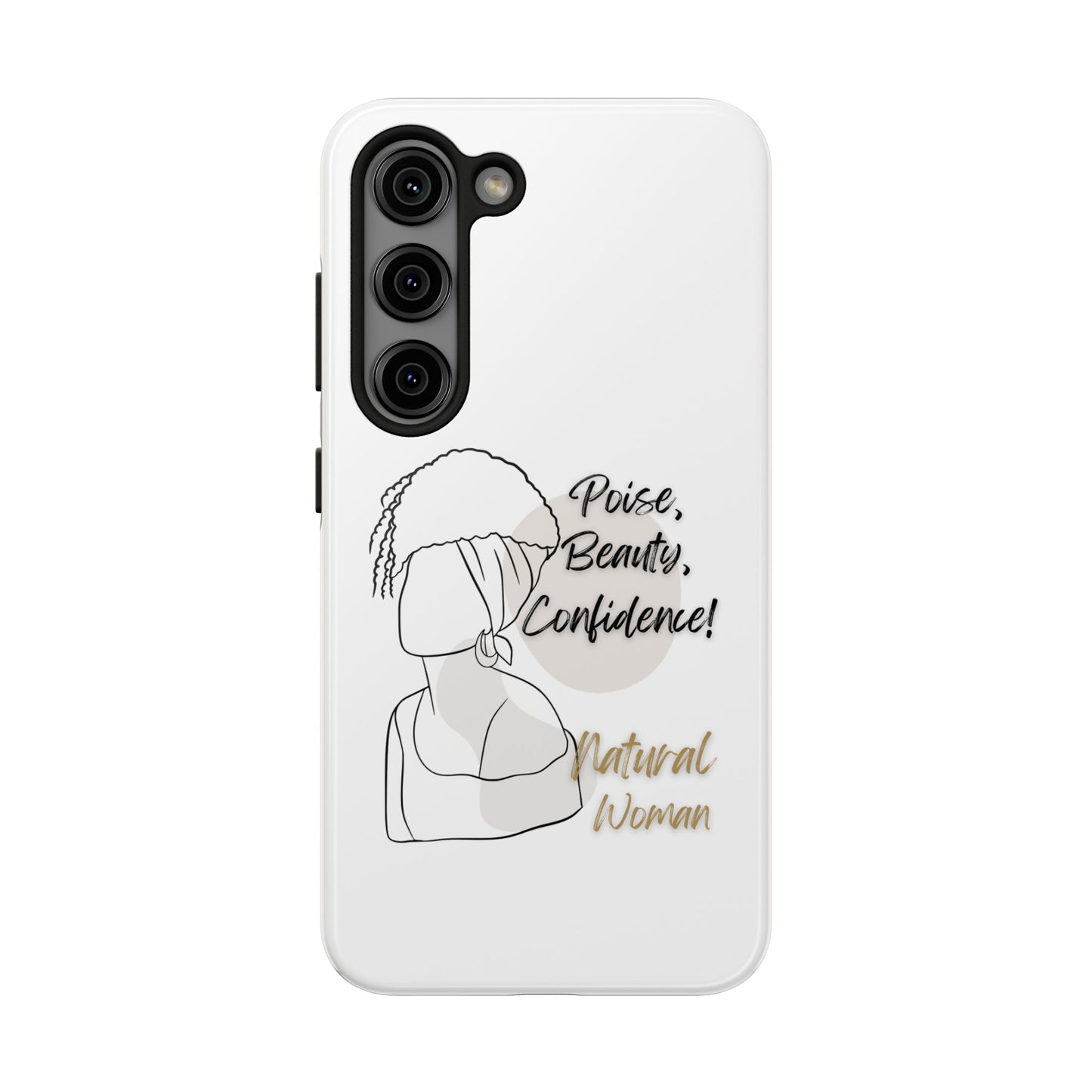 Natural woman Puff (BL)Tough Phone Cases WHITE