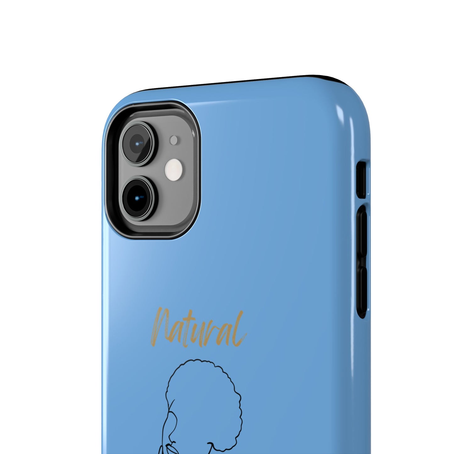 Natural Woman Cute Afro (BL)Tough Phone Cases LIGHT BLUE