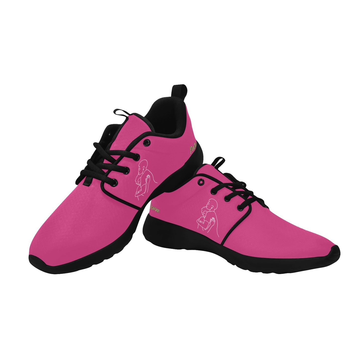Natural Woman SAFE WITH MOMMA (WL) NEON PINK w/ Sole Sneakers