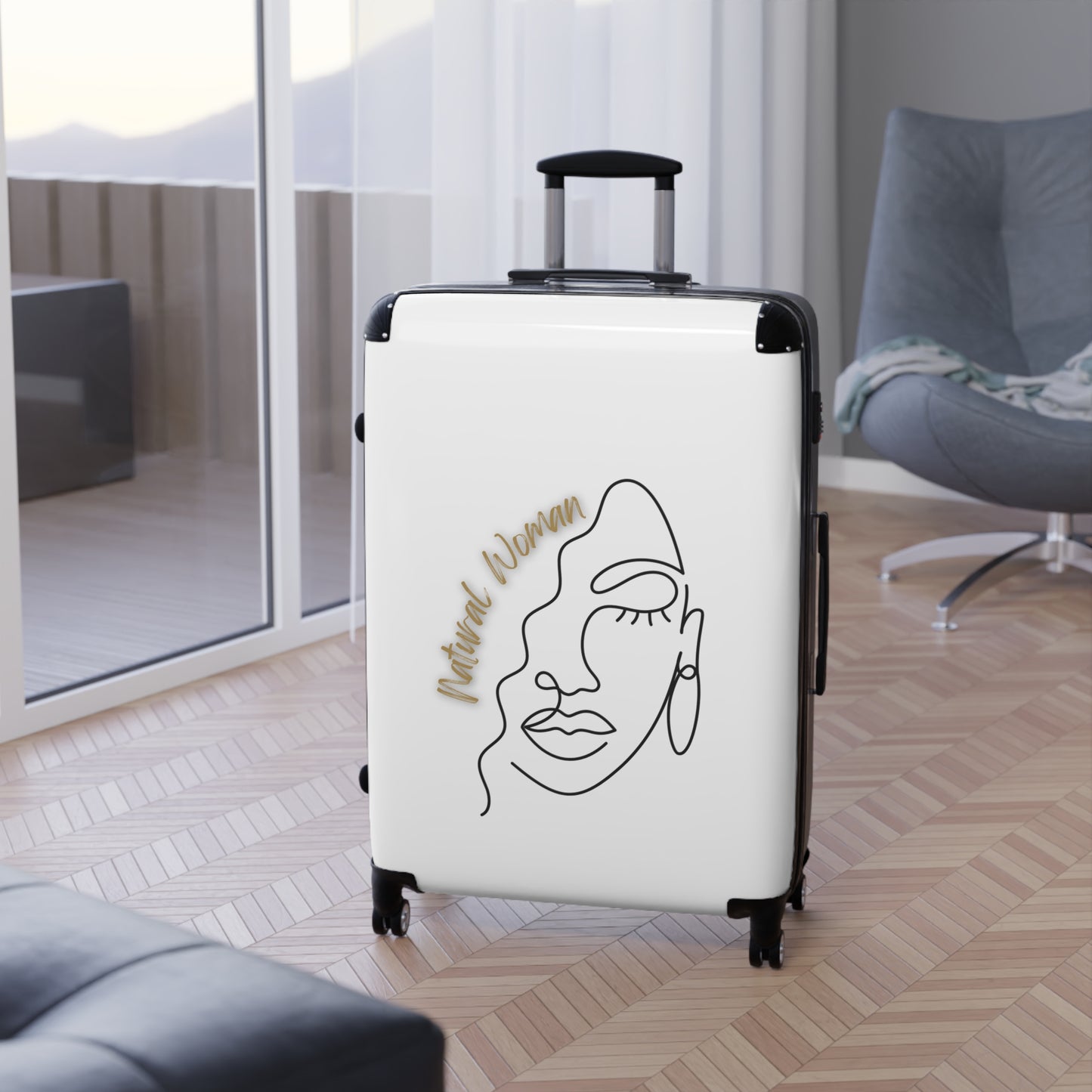 Natural Woman Half Face (BL) Suitcase WHITE