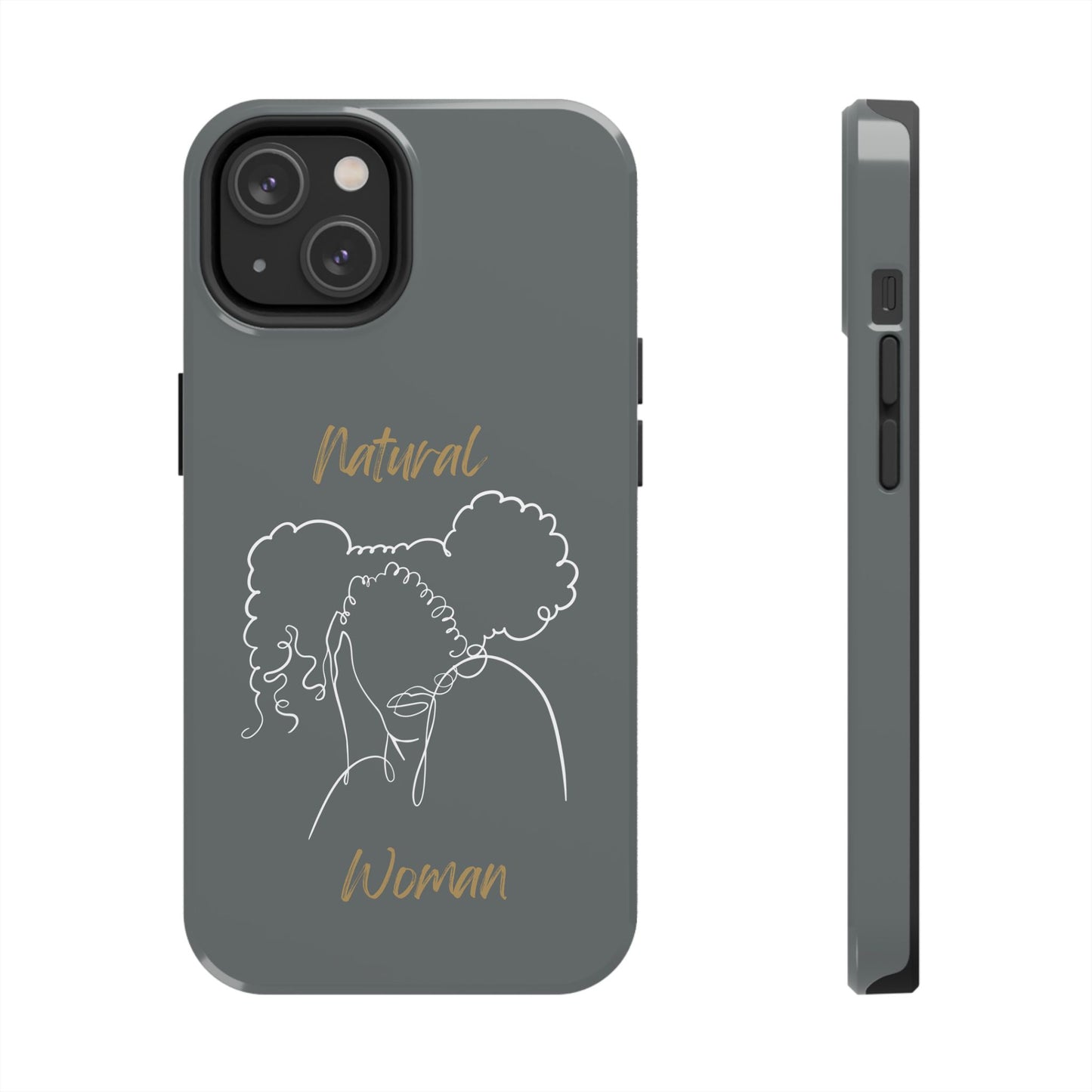 Natural Woman Twin Puffs (WL)Tough Phone Cases DARK GREY