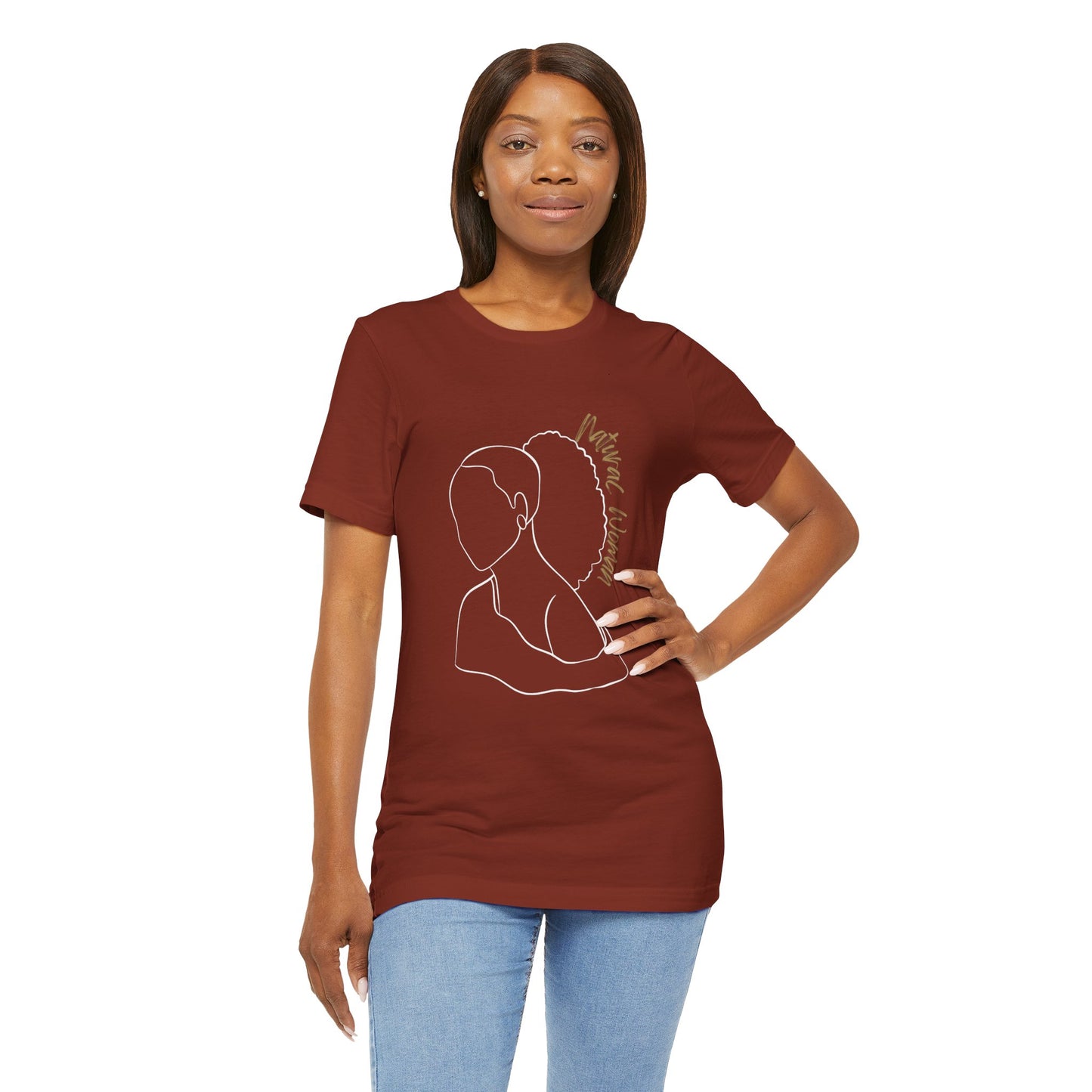 Natural Woman Behind Head Puff (WL) Short Sleeve T-Shirt