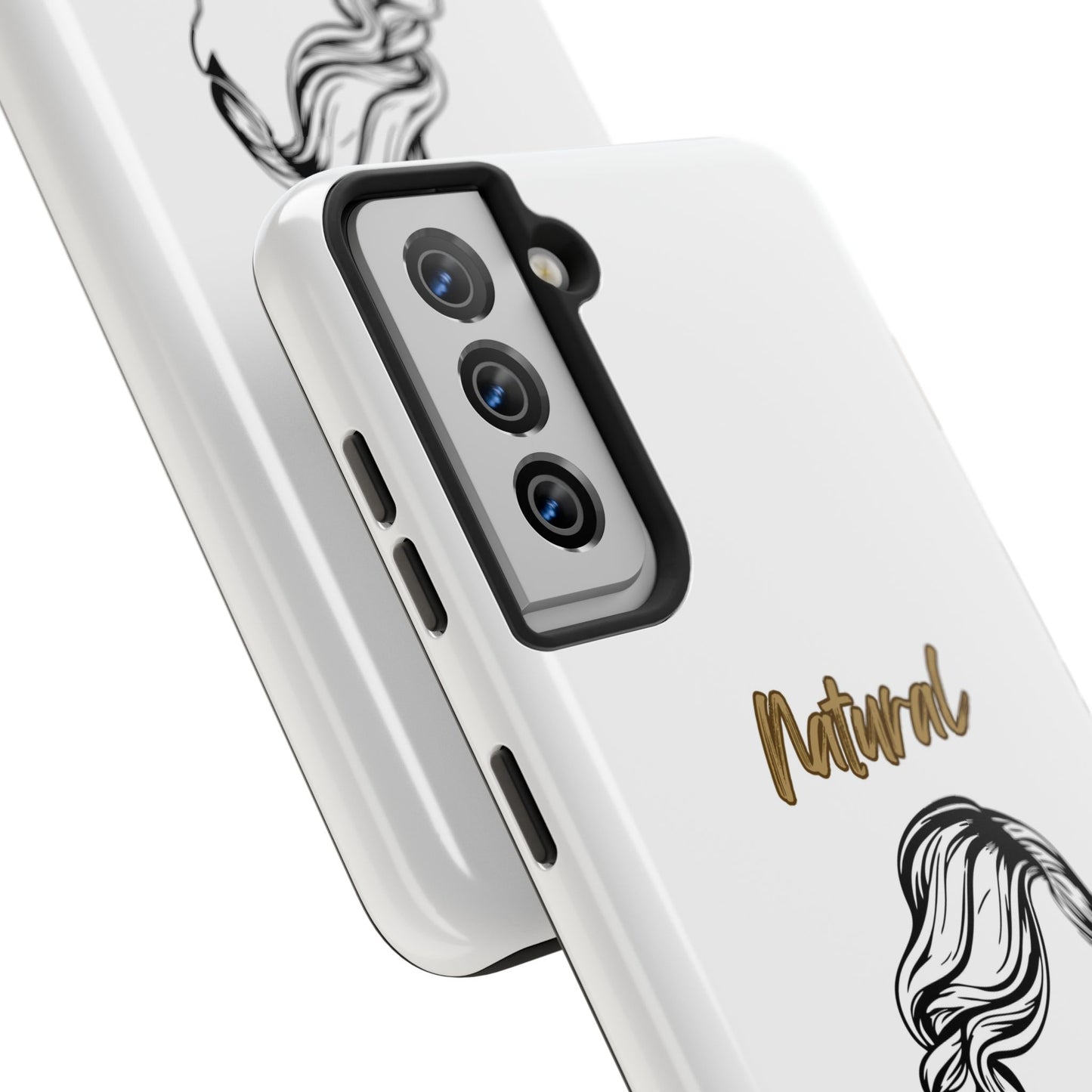 Natural Woman Long Curl (BL)Tough Phone Cases WHITE
