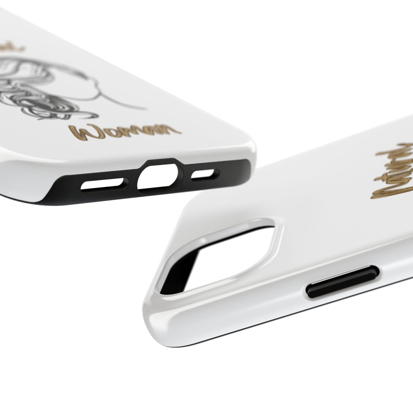 Natural Woman Long Curl (BL)Tough Phone Cases WHITE