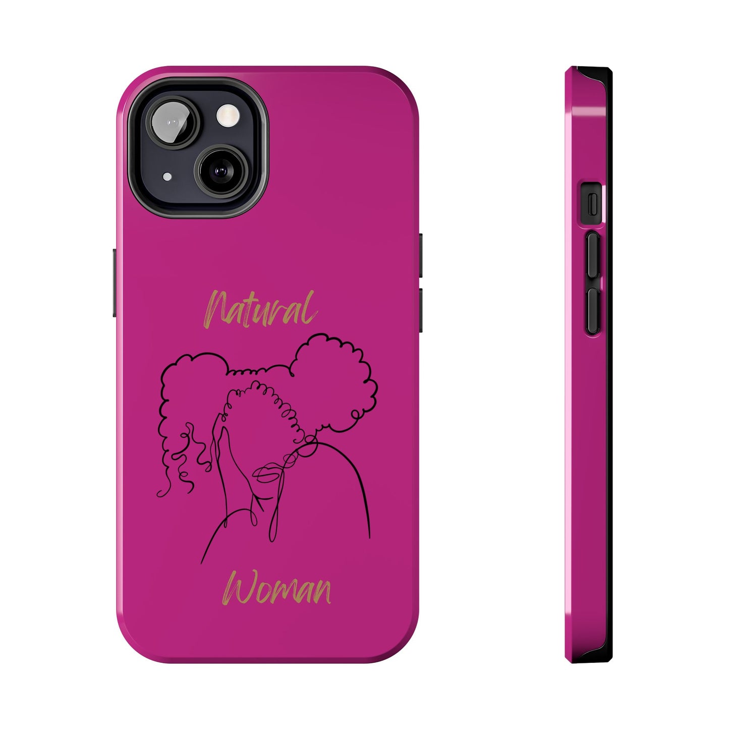 Natural Woman Twin Puffs (BL)Tough Phone Cases PINK