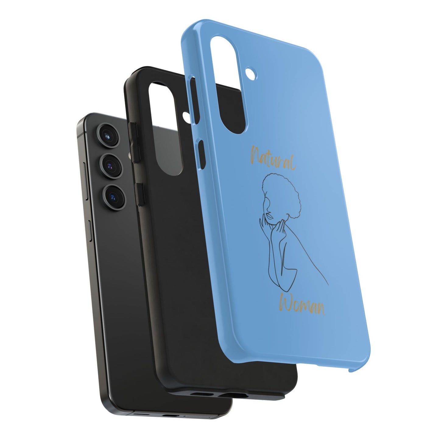 Natural Woman Cute Afro (BL)Tough Phone Cases LIGHT BLUE