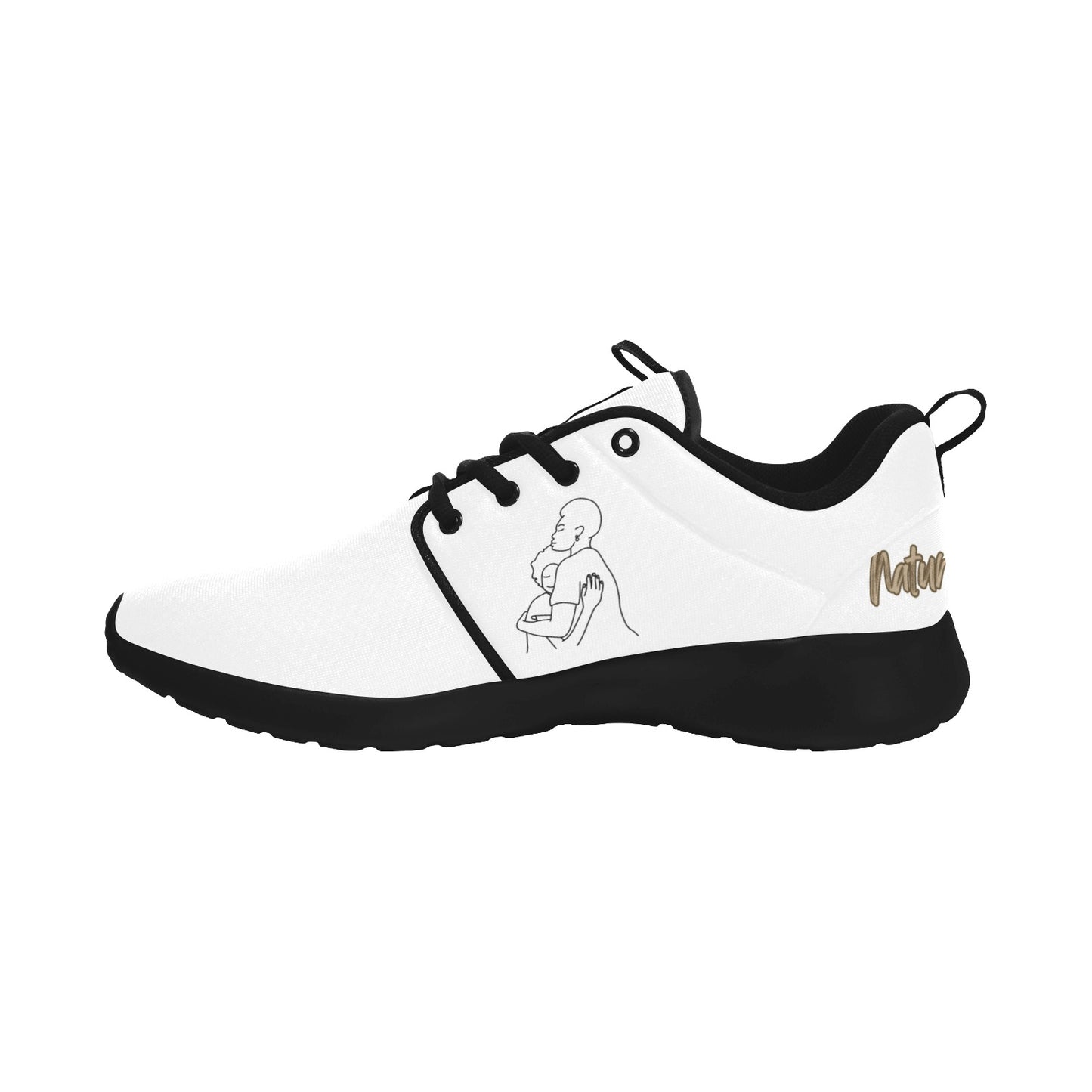 Natural Woman SAFE WITH MOMMA (BL) WHITE w/ Sole Sneakers