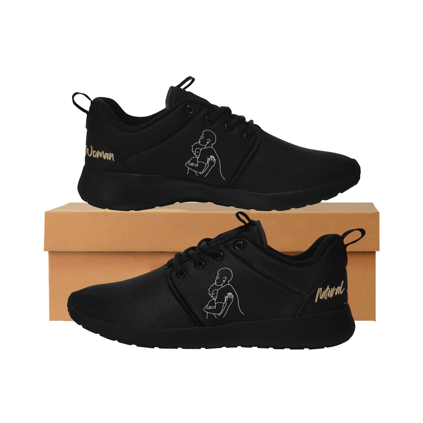 Natural Woman SAFE WITH MOMMA (WL) BLACK w/ Sole Sneakers