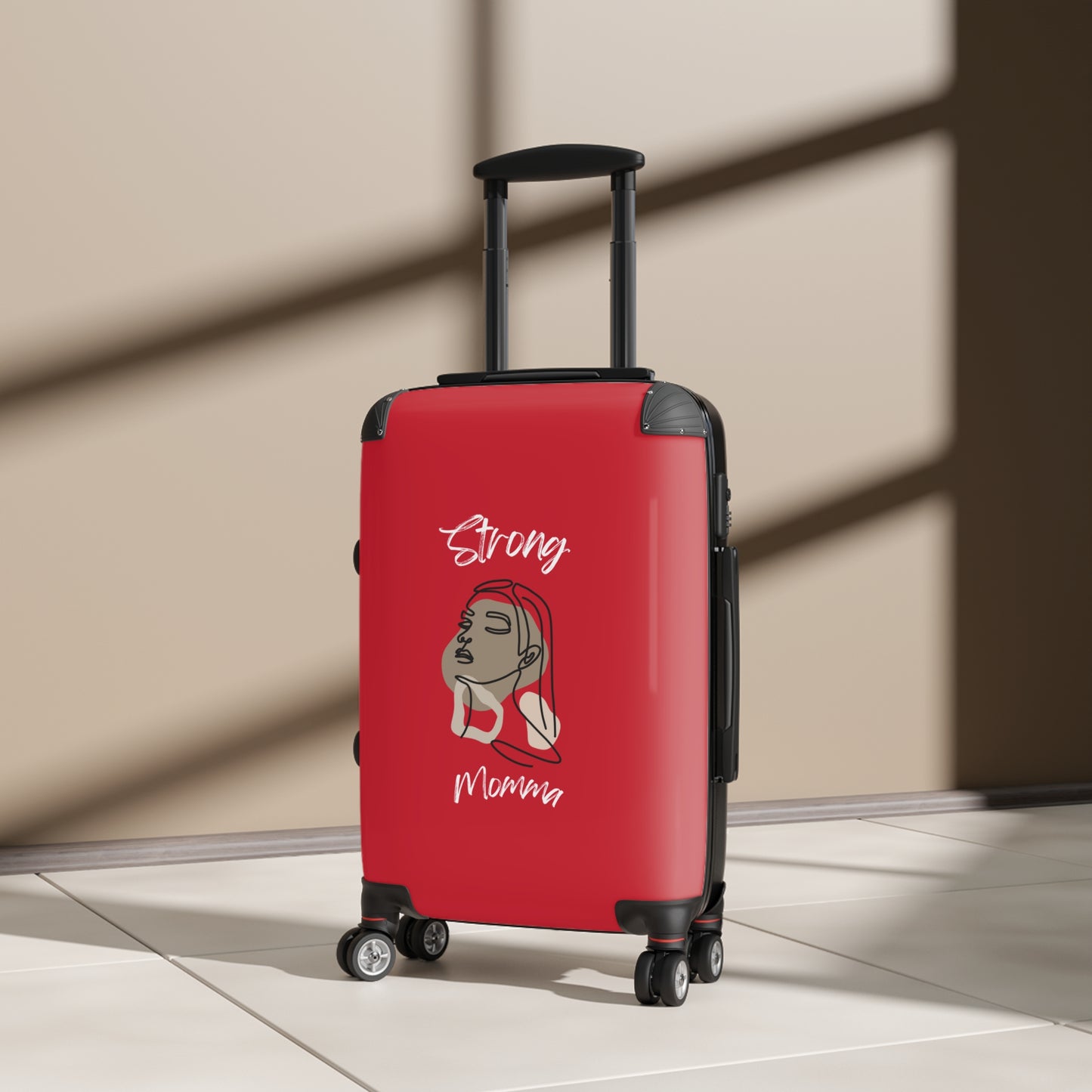 Strong Momma (WL) Luggage Bags DARK RED