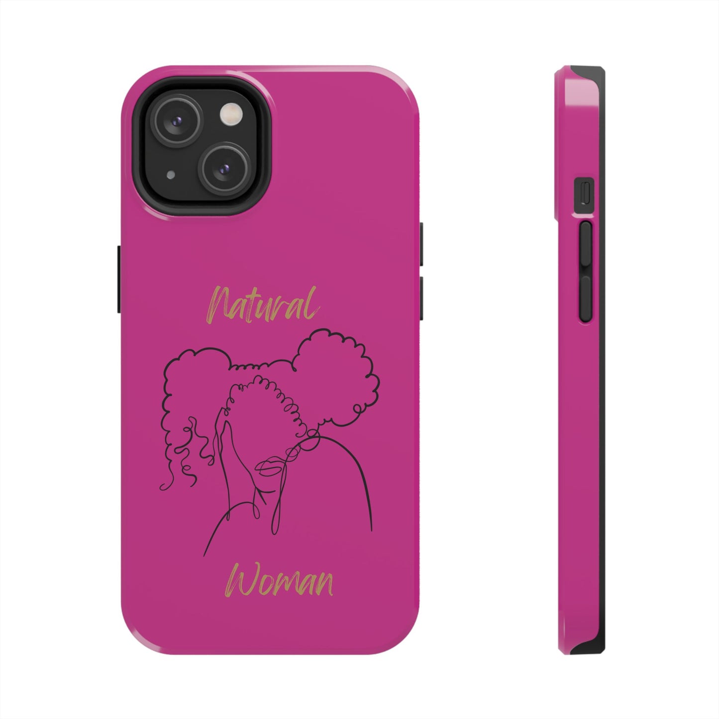 Natural Woman Twin Puffs (BL)Tough Phone Cases PINK