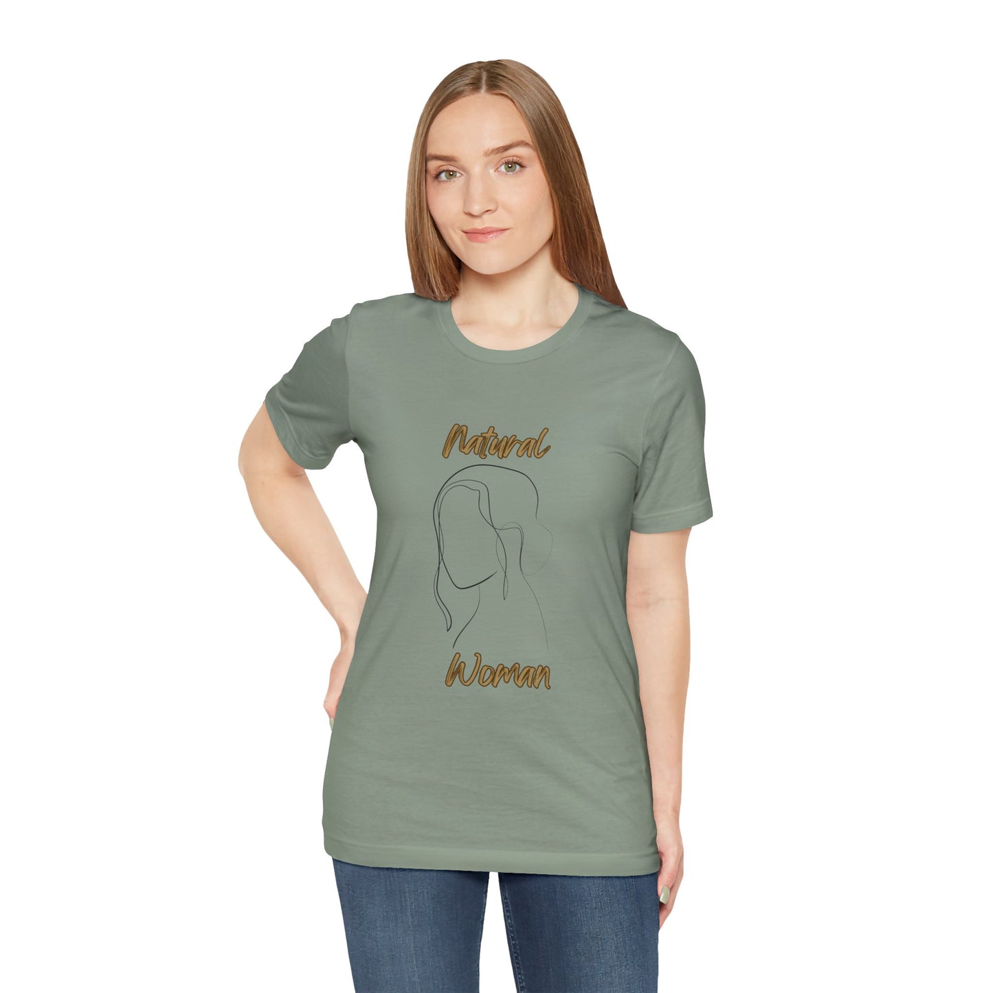 Natural Woman Hanging hair (BL) Short Sleeve T-Shirt