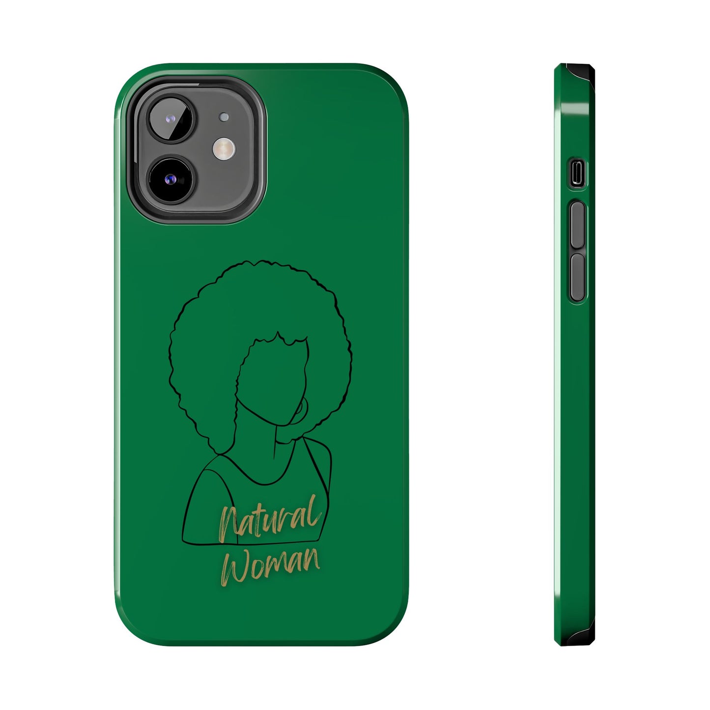 Natural Woman Afro (BL) Tough Phone Case DARK GREEN
