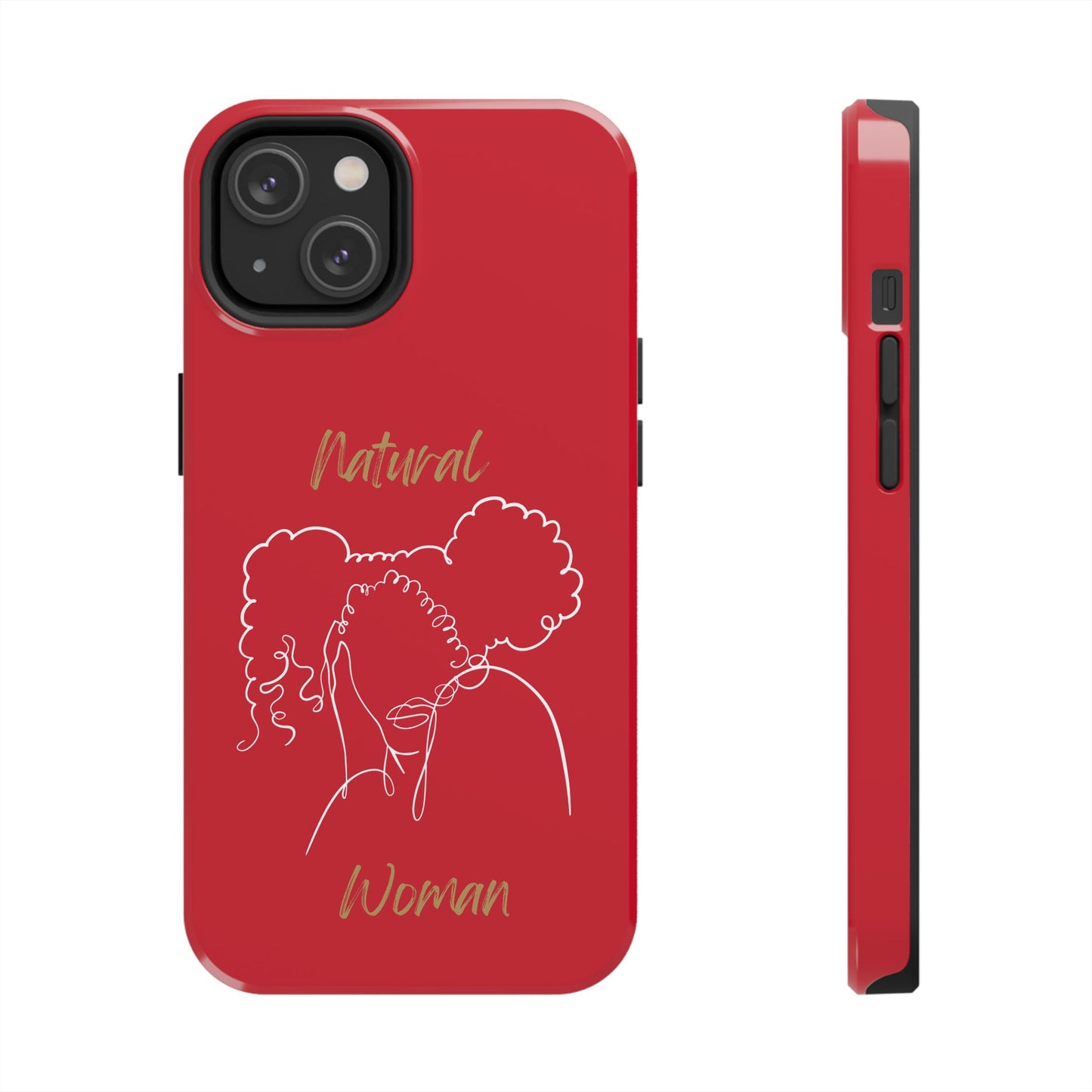 Natural Woman Twin Puffs (WL) Tough Phone Case DARK RED