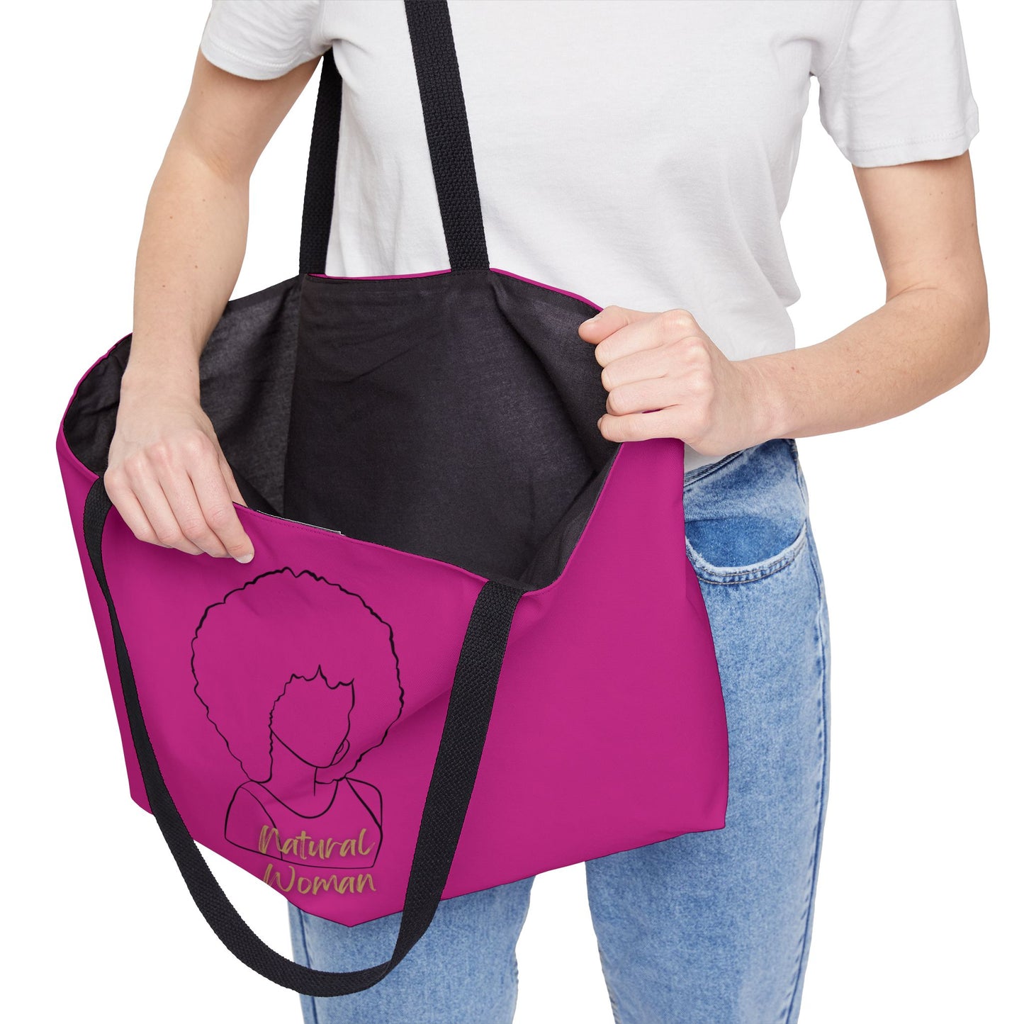 Natural Woman Afro (BL) Weekender Tote Bag PINK