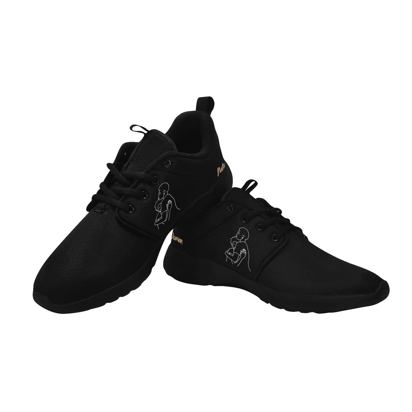 Natural Woman SAFE WITH MOMMA (WL) BLACK w/ Sole Sneakers