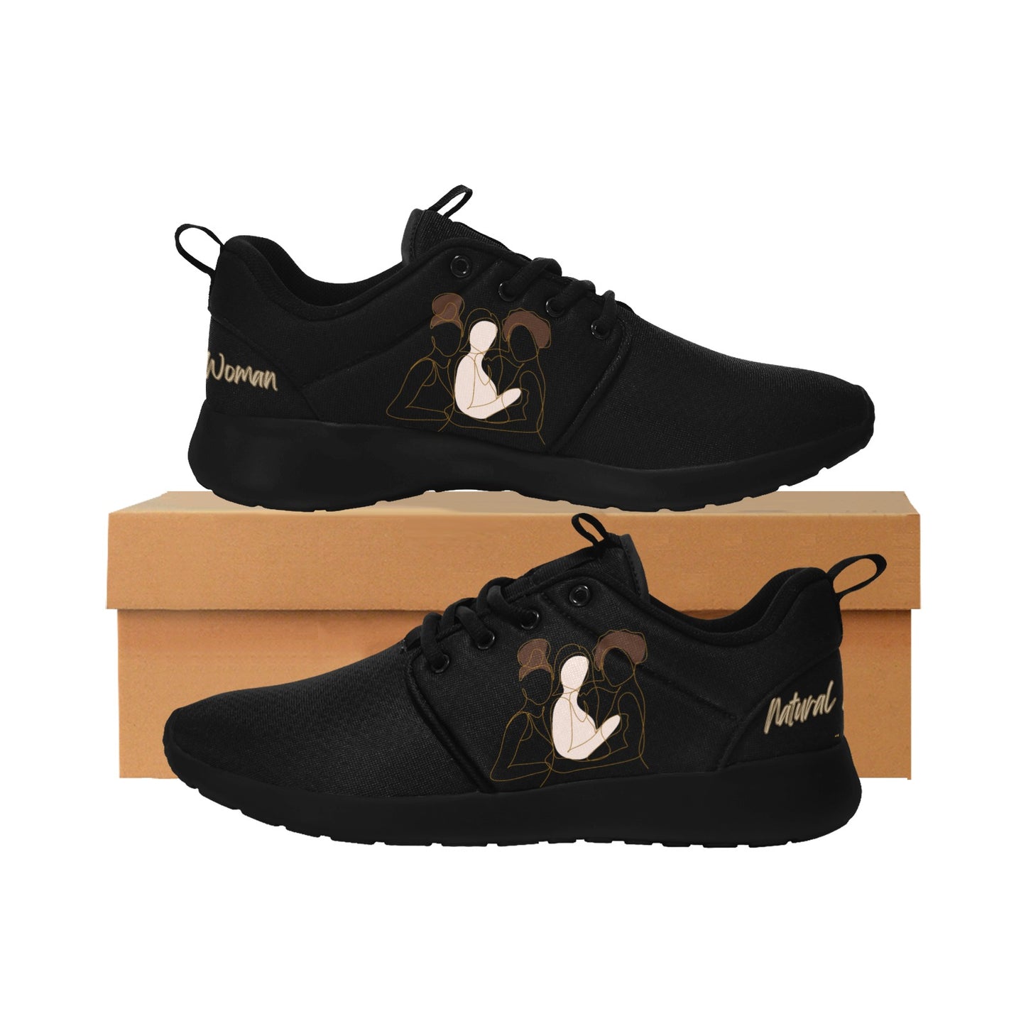Natural Women FRIENDS (WL) BLACK w/ Black Sole Sneakers