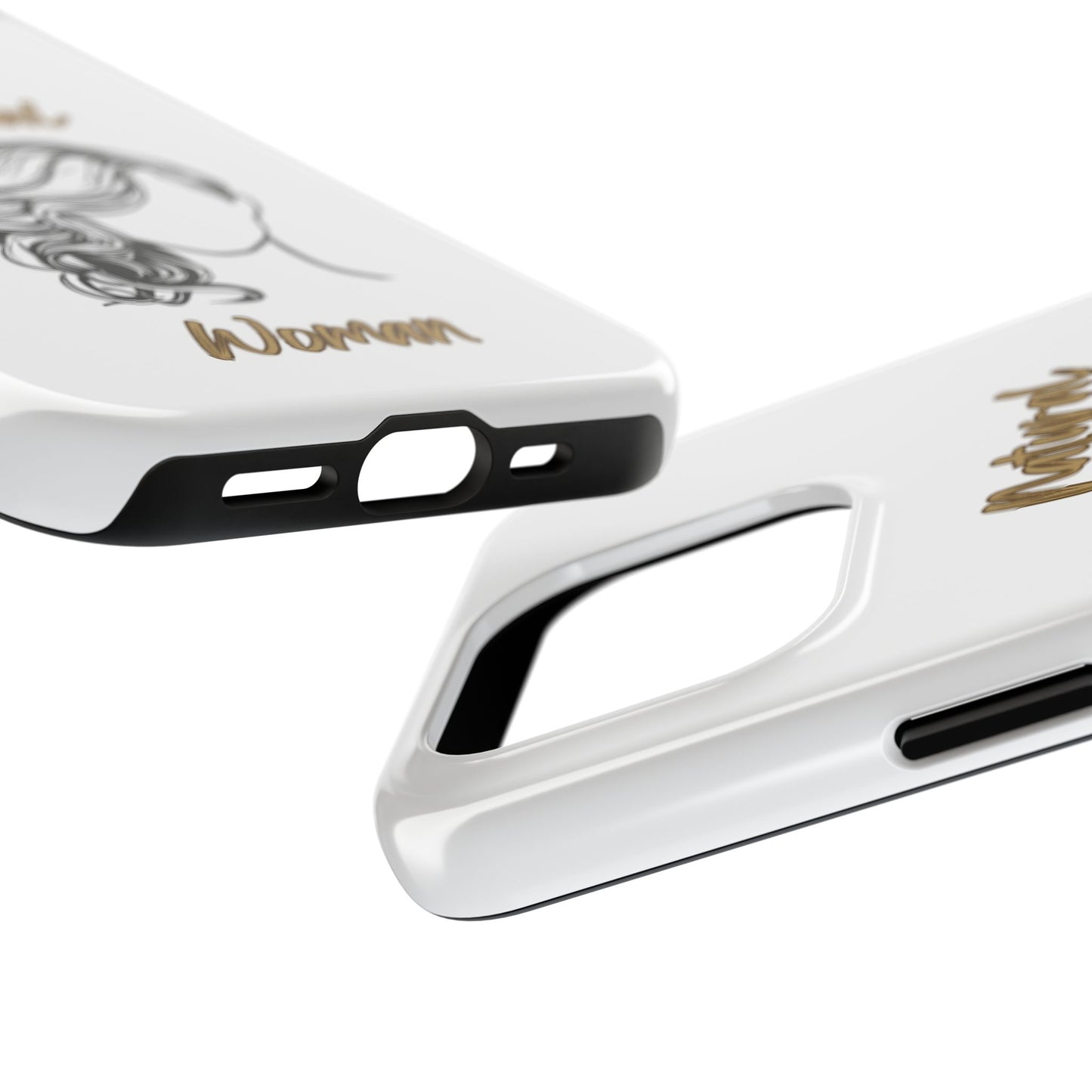 Natural Woman Long Curl (BL)Tough Phone Cases WHITE
