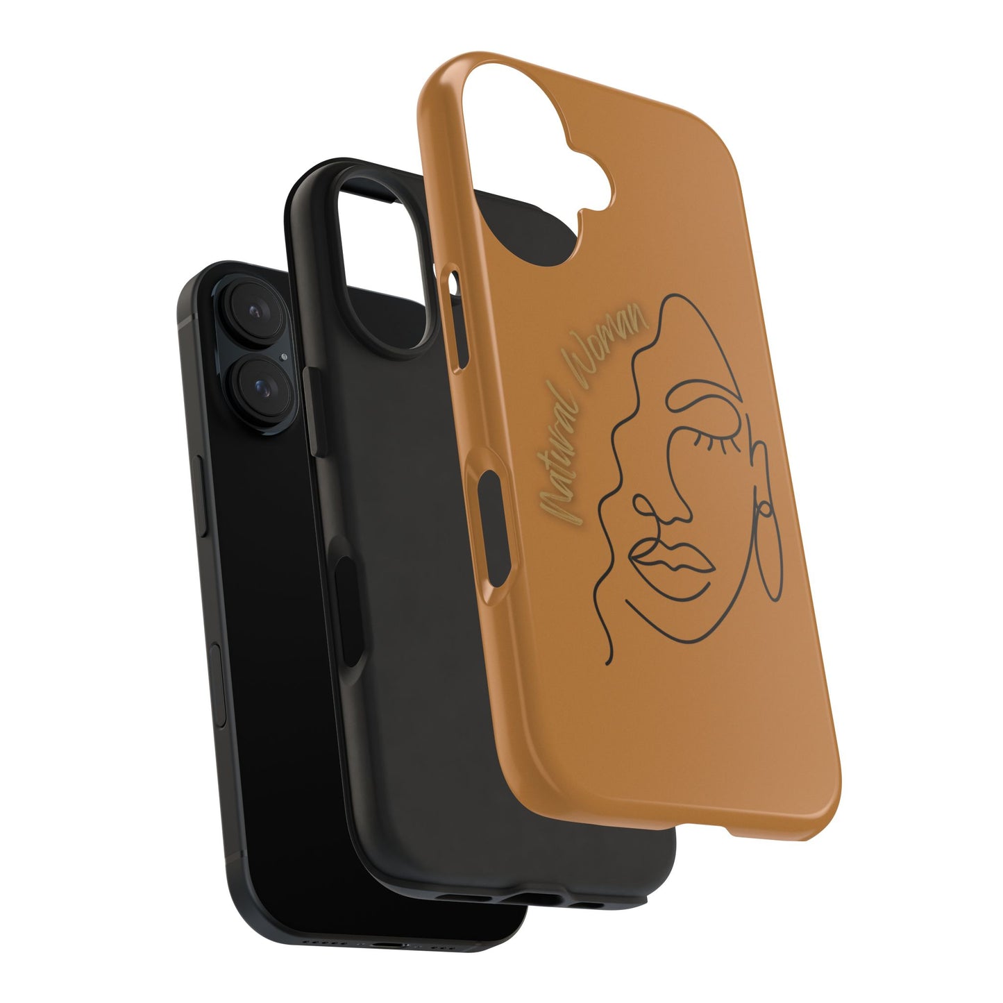 Natural Woman Half Face (BL)Tough Phone Case LIGHT BROWN