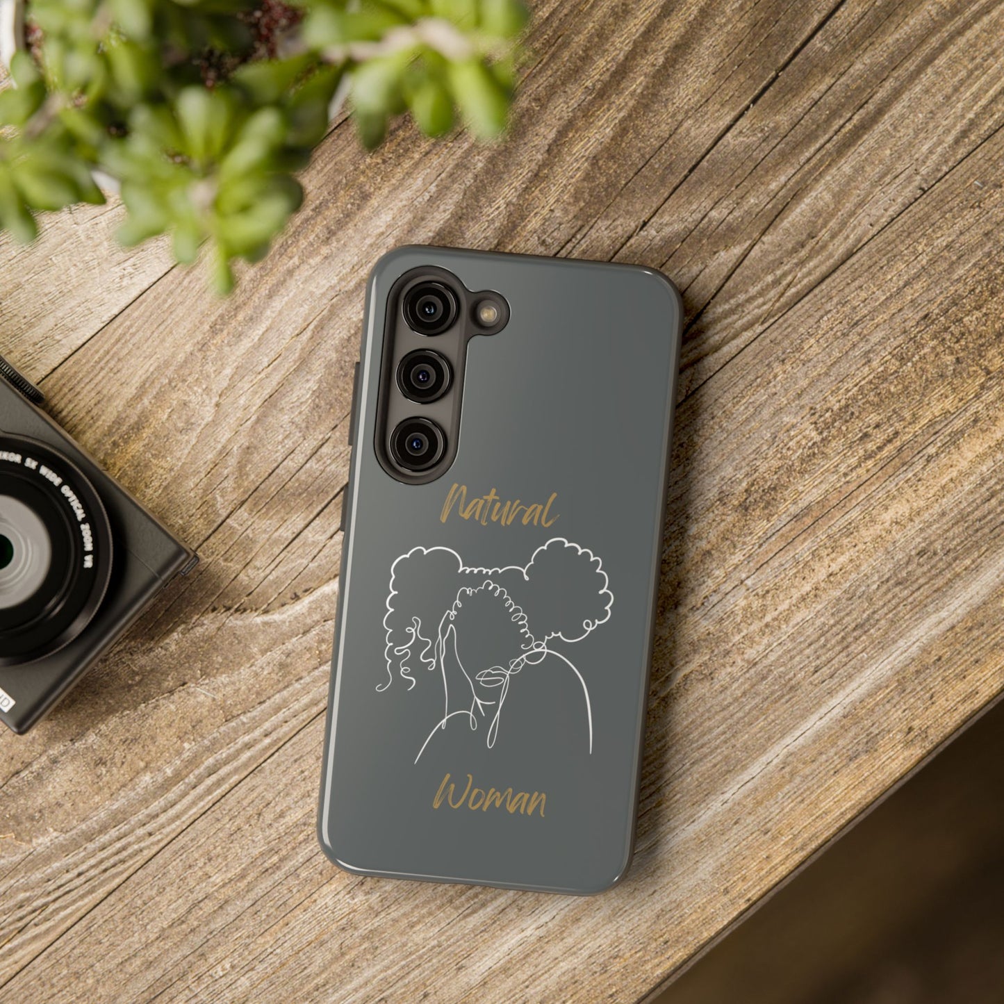 Natural Woman Twin Puffs (WL)Tough Phone Cases DARK GREY