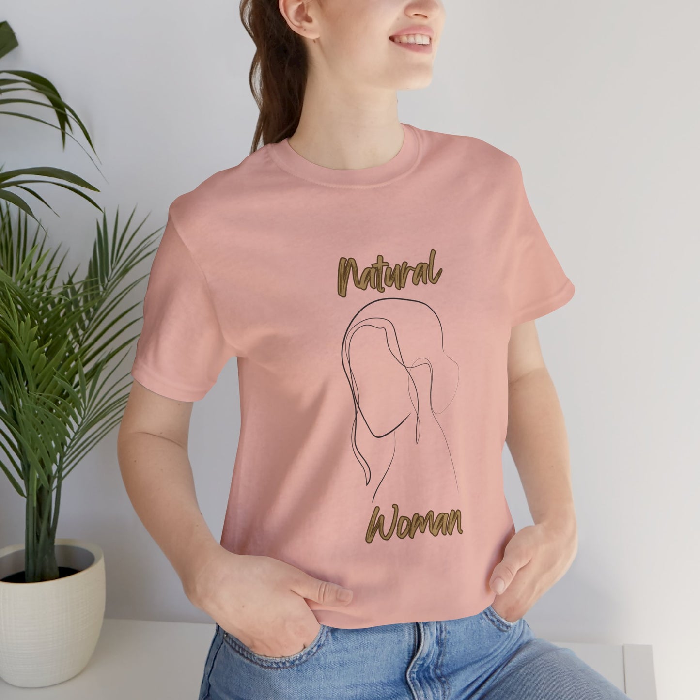 Natural Woman Hanging hair (BL) Short Sleeve T-Shirt
