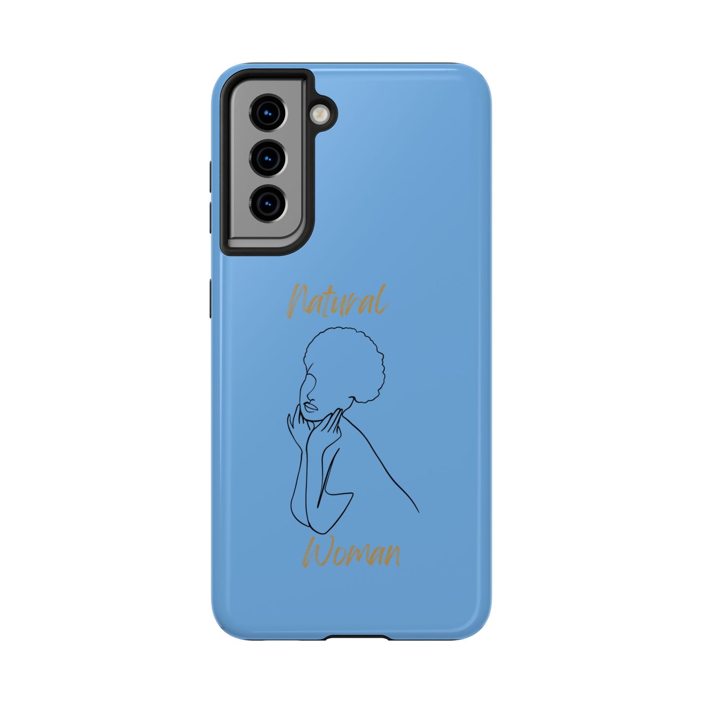 Natural Woman Cute Afro (BL)Tough Phone Cases LIGHT BLUE