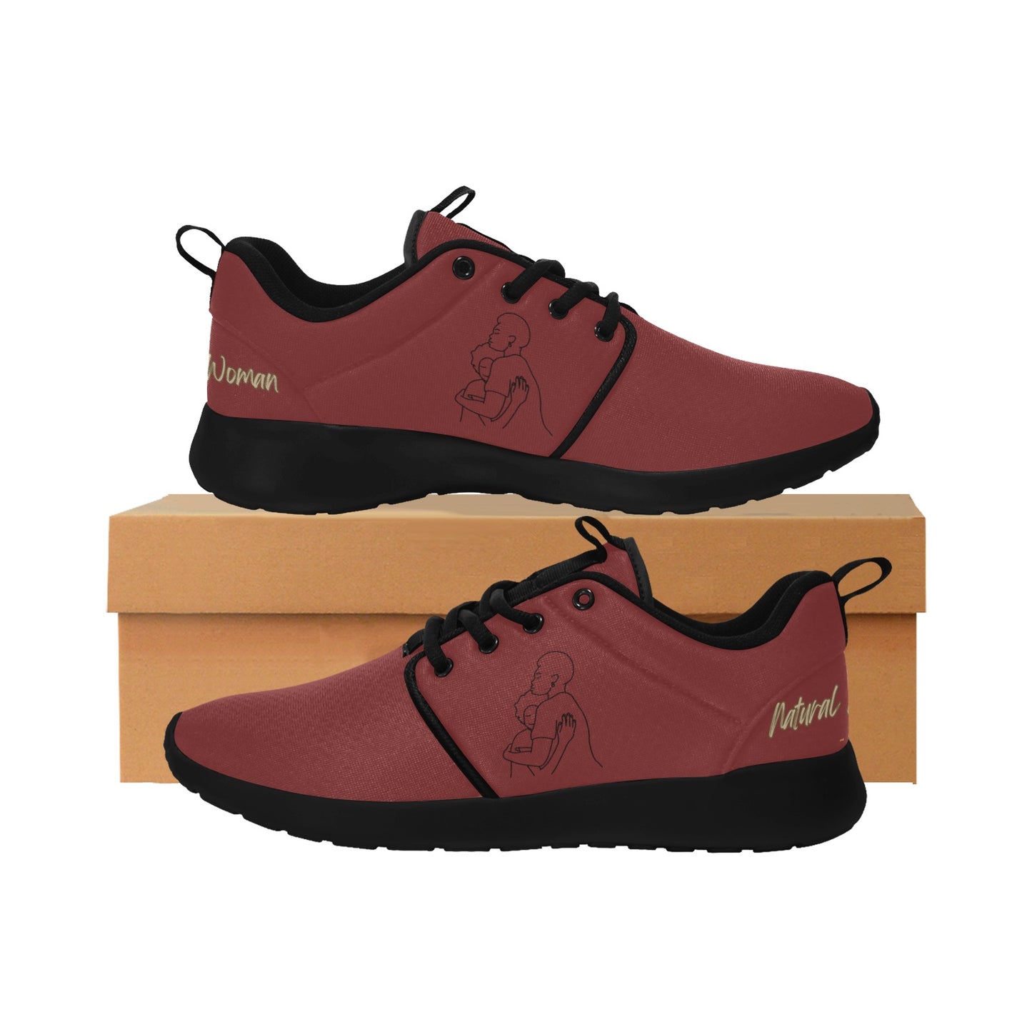 Natural Woman SAFE WITH MOMMA (BL) MAROON w/ Sole Sneakers