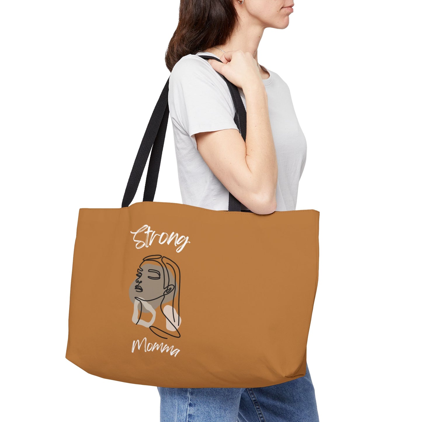 Strong Momma (WL) Weekender Tote Bag LIGHT BROWN