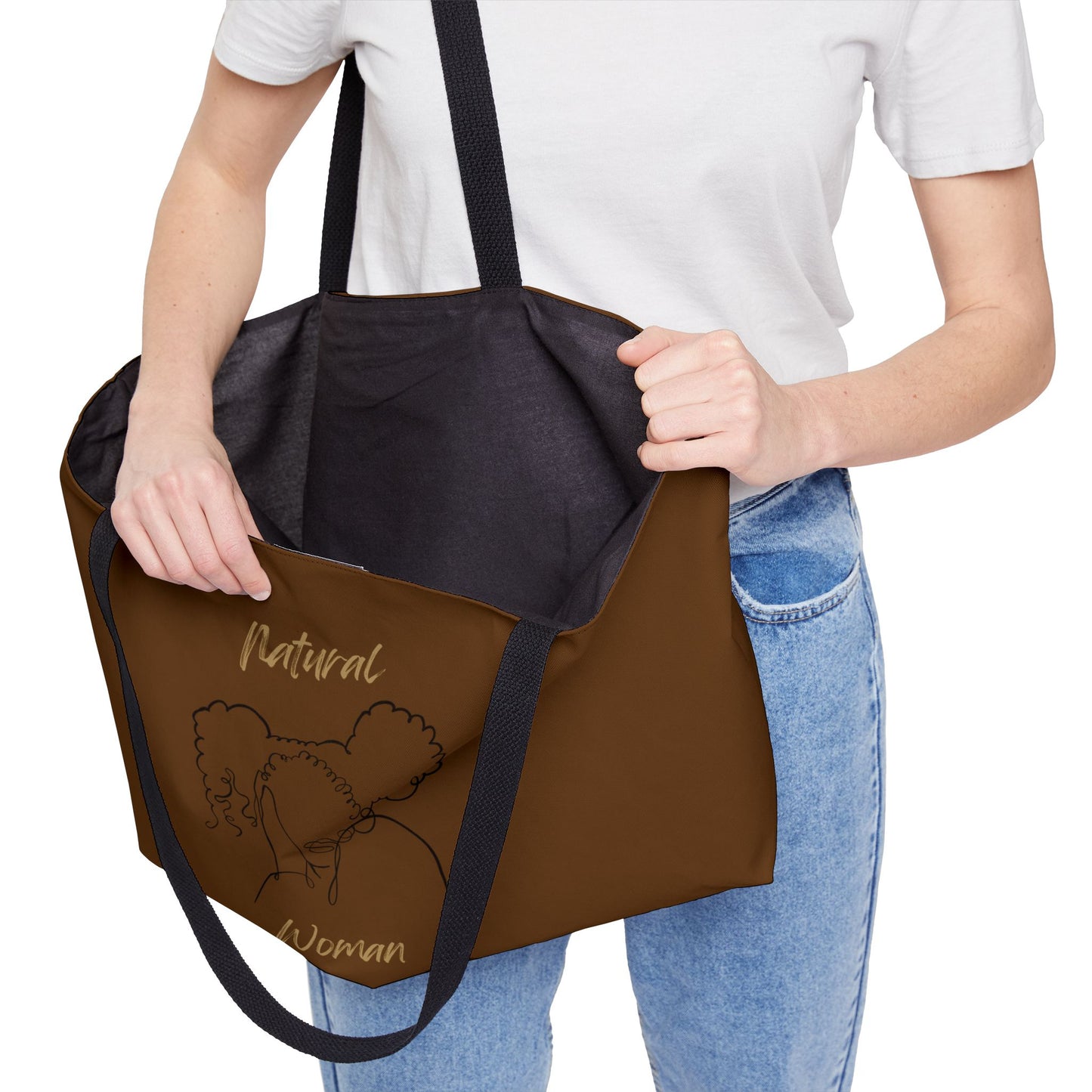 Natural Woman Twin Puffs (BL) Weekender Tote Bag BROWN