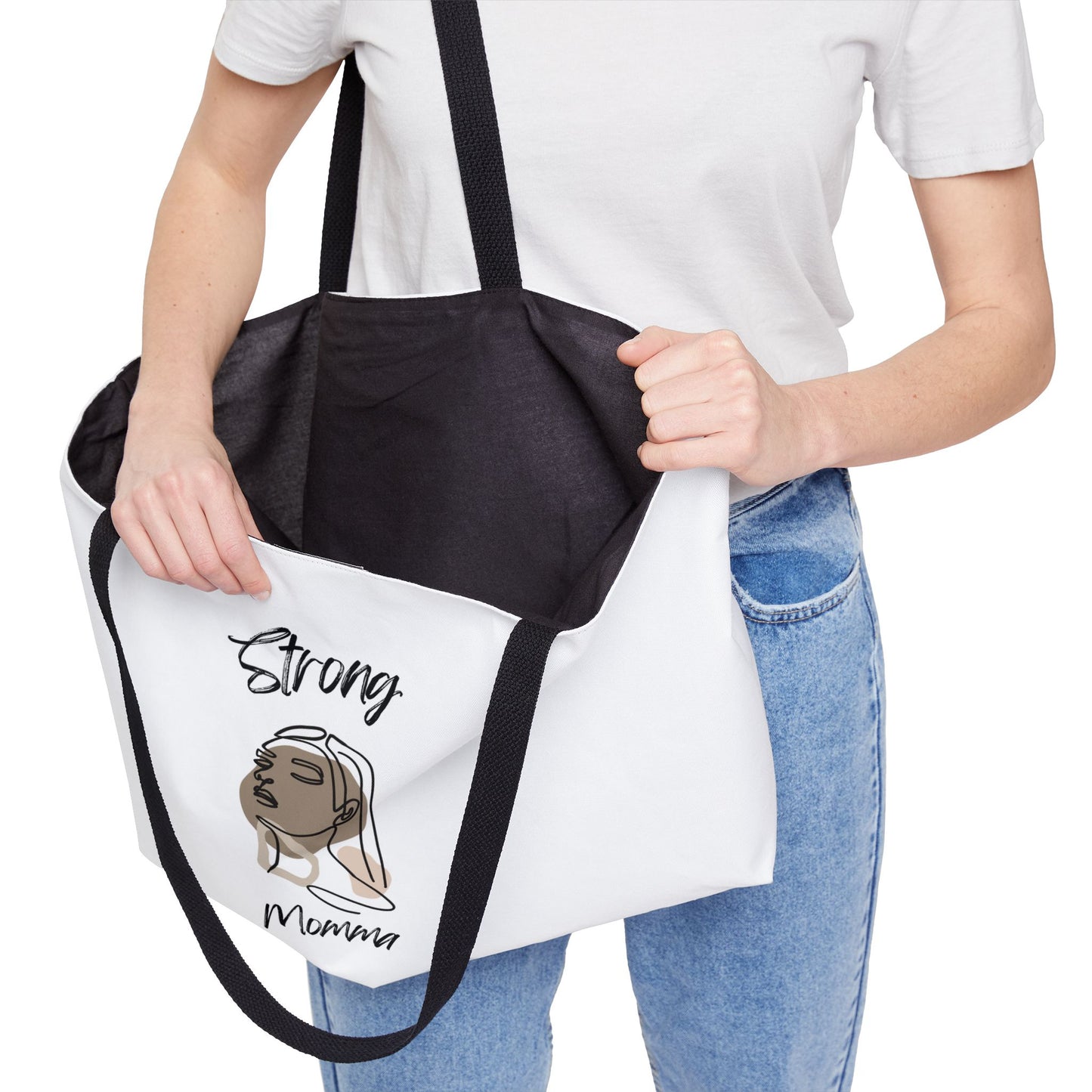 Strong Momma (BL) Weekender Tote Bag WHITE