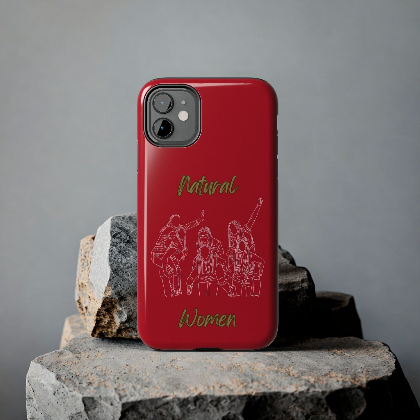 Natural Woman Piggy Back (WL) Tough Phone Cases DARK RED
