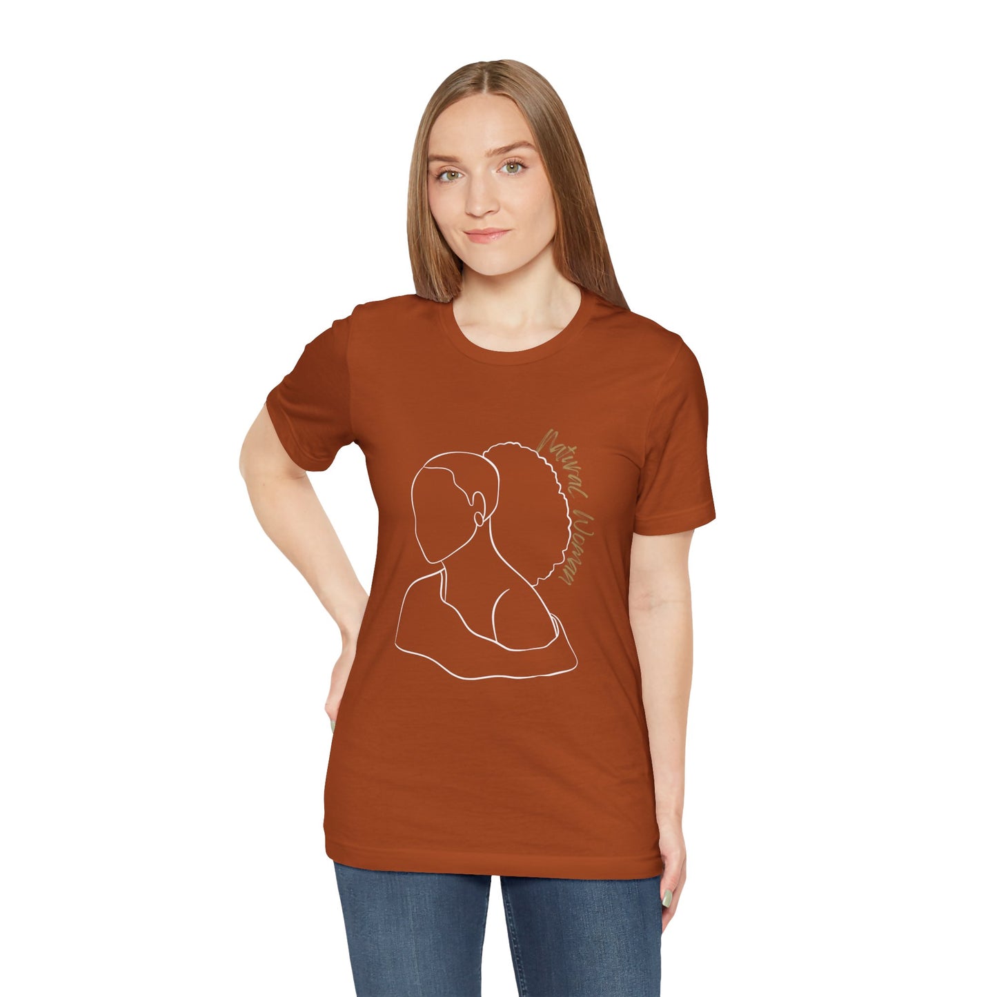Natural Woman Behind Head Puff (WL) Short Sleeve T-Shirt
