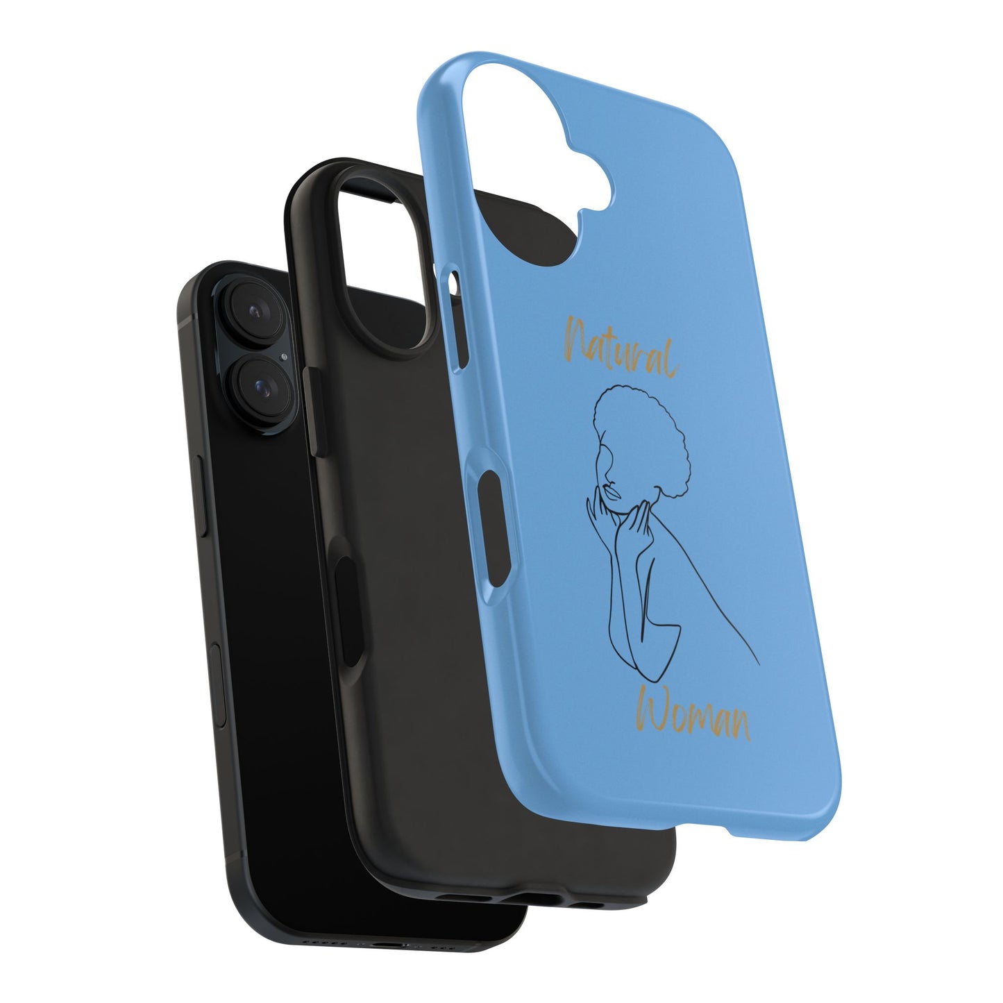 Natural Woman Cute Afro (BL)Tough Phone Cases LIGHT BLUE