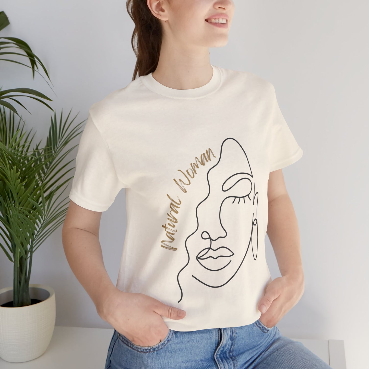 Natural Woman Half Face (BL) Short Sleeve T-Shirt