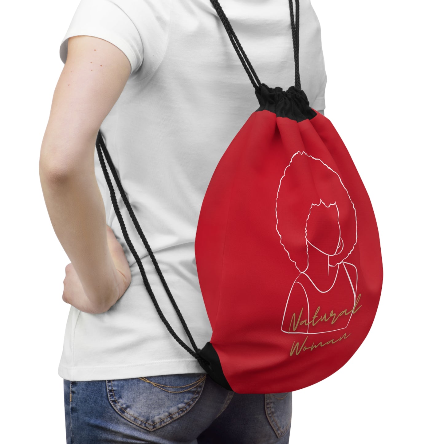 Natural Woman Afro (WL) Drawstring Bag DARK RED