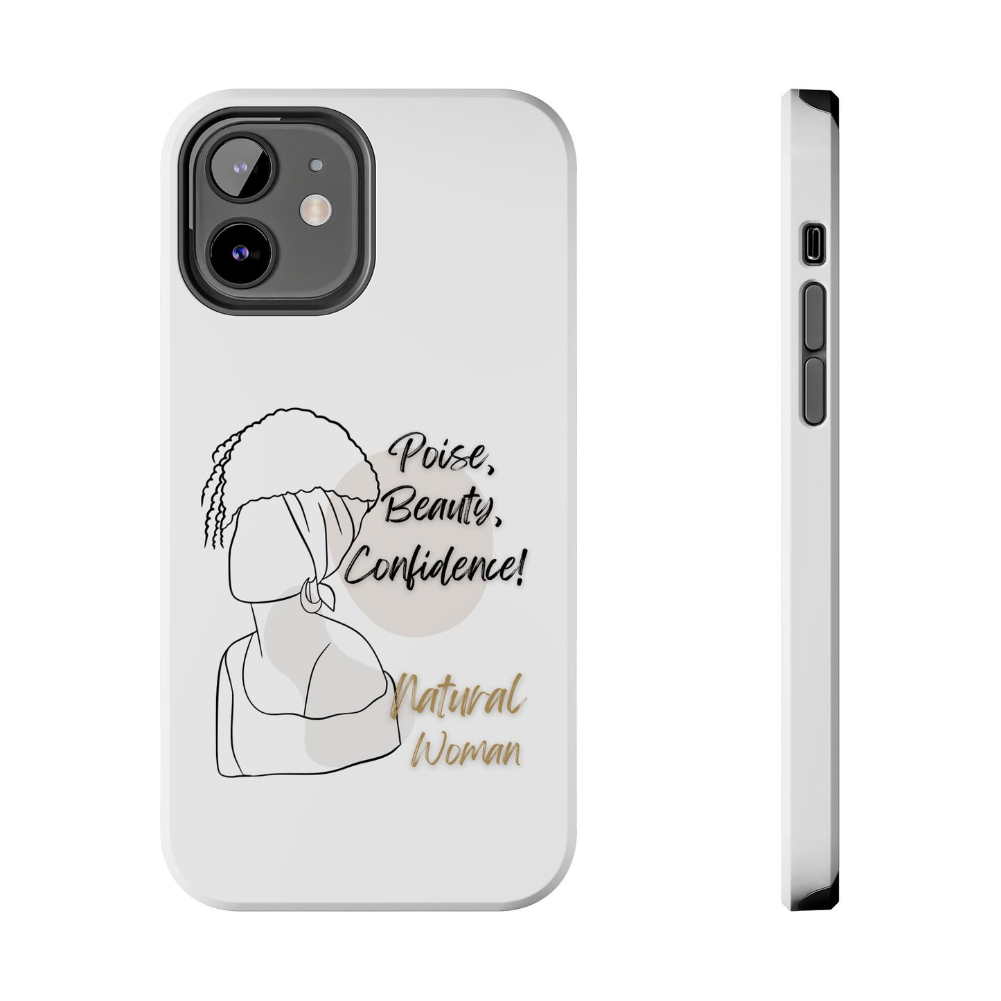 Natural woman Puff (BL)Tough Phone Cases WHITE